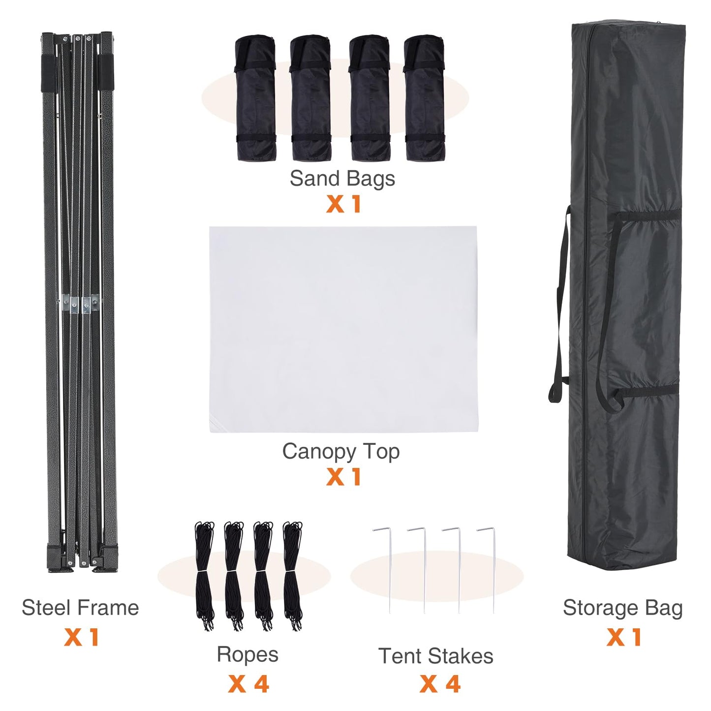 10x10 Heavy Duty Canopy Tent with Sand Bags