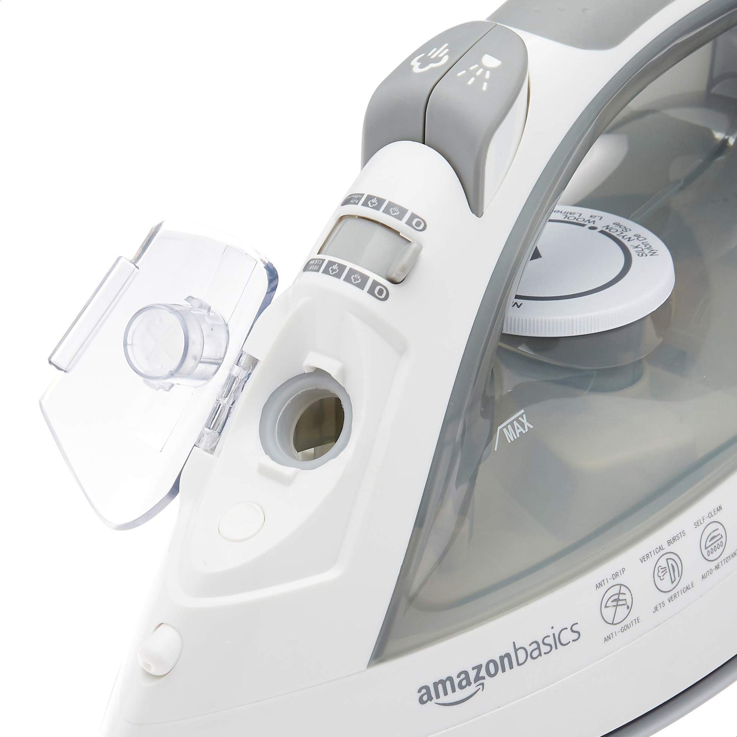 Amazon Basics Ceramic Soleplate Steam Iron, 1700-Watt, Gray, 11 Inch