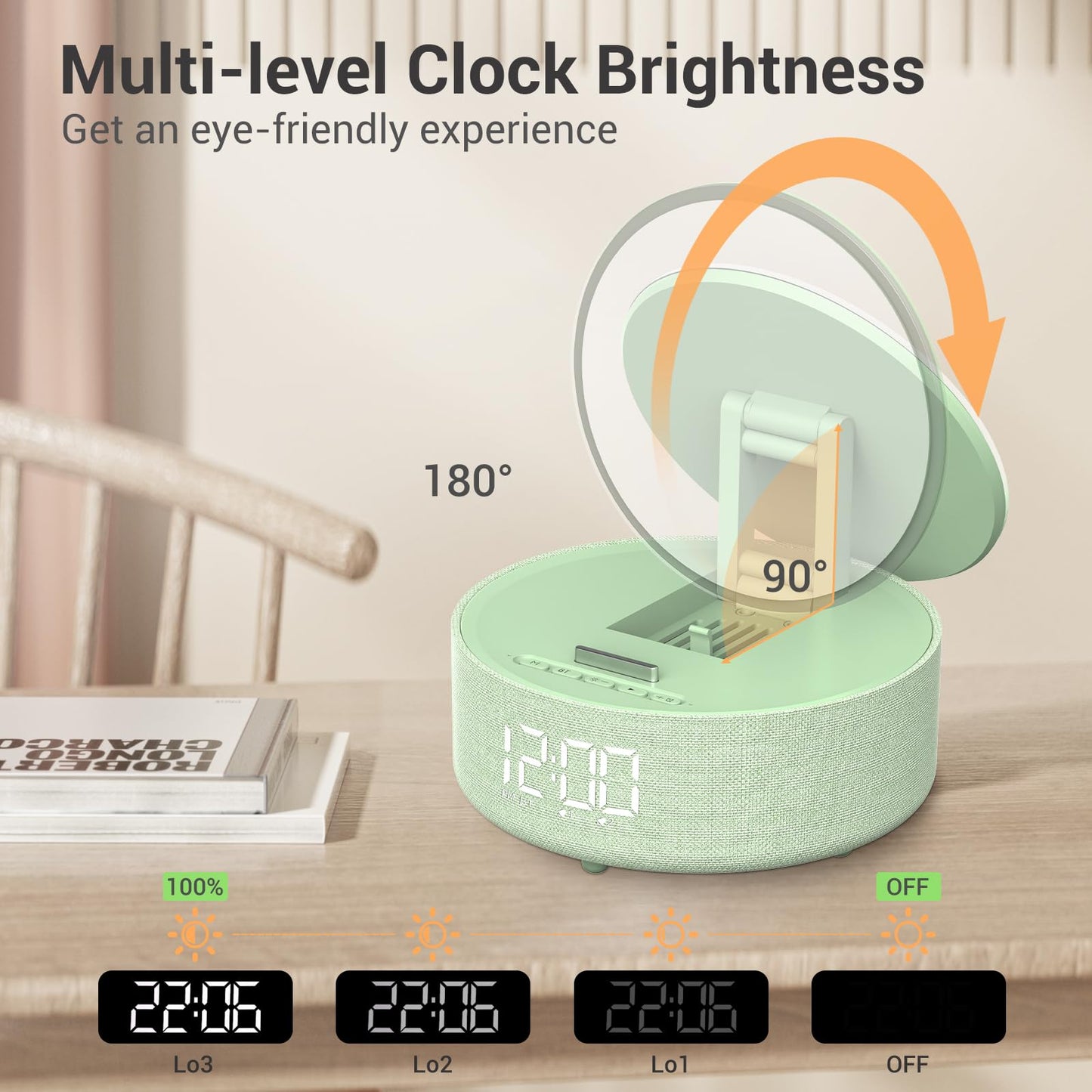 Bluetooth Speaker Makeup Mirror with Wireless Charger