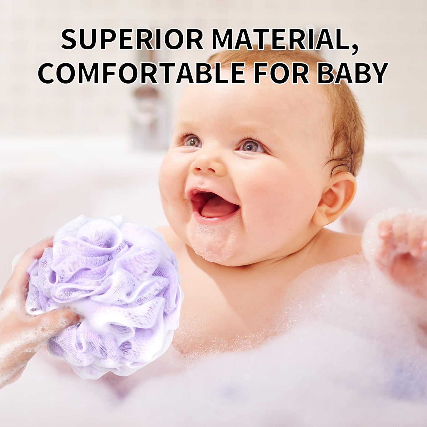 BCKENEY Bath Loofah Sponge Soft Mesh Shower Puff for Body Wash Bath Sponge Body Scrubber for Women & Men Body Exfoliator-Bathing Accessories