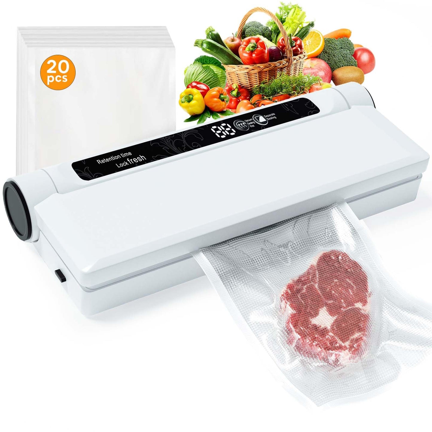 Vacuum Sealer with 20 Bags, Dual Use