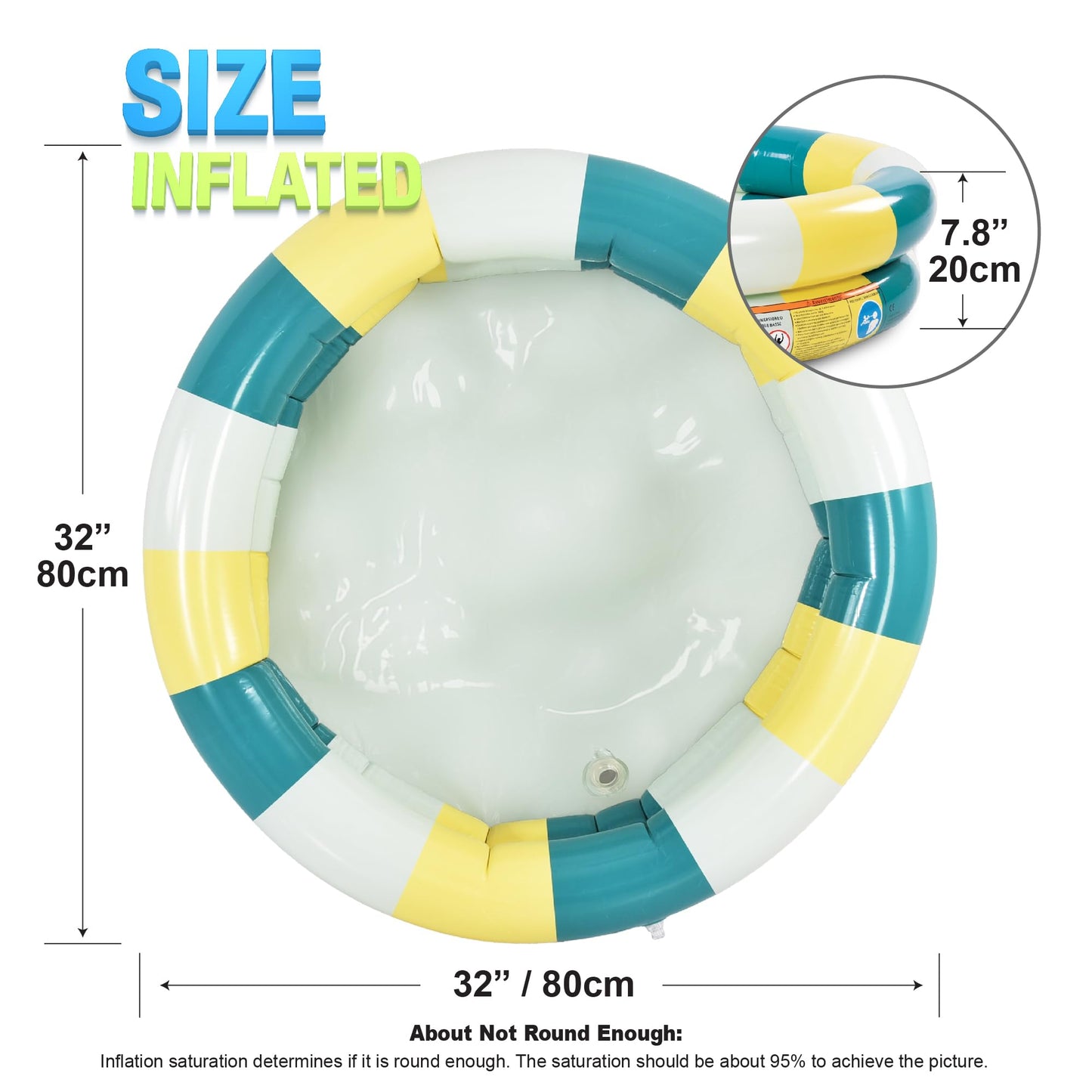 32" Inflatable Kids Pool for Indoor or Outdoor