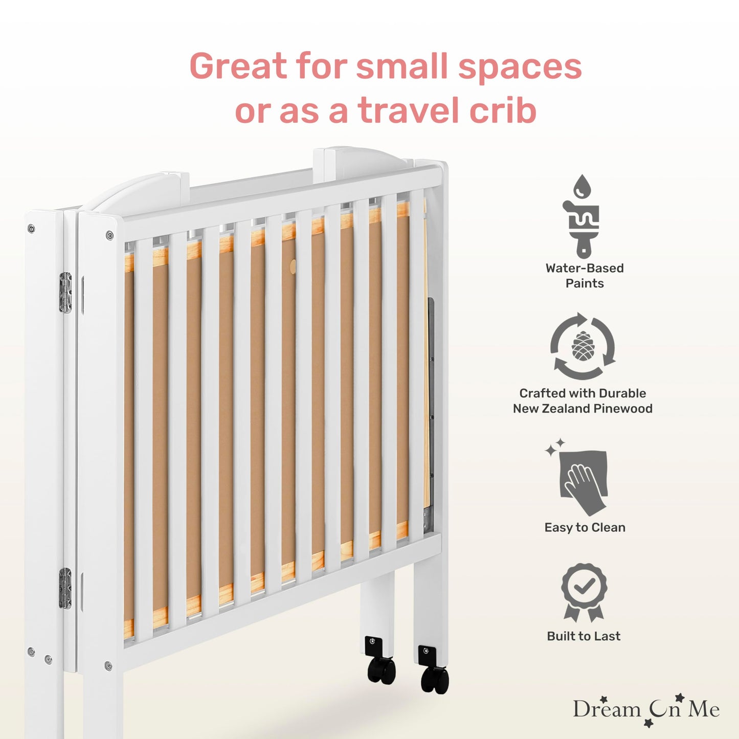 Dream On Me 3-in-1 Portable Folding Crib