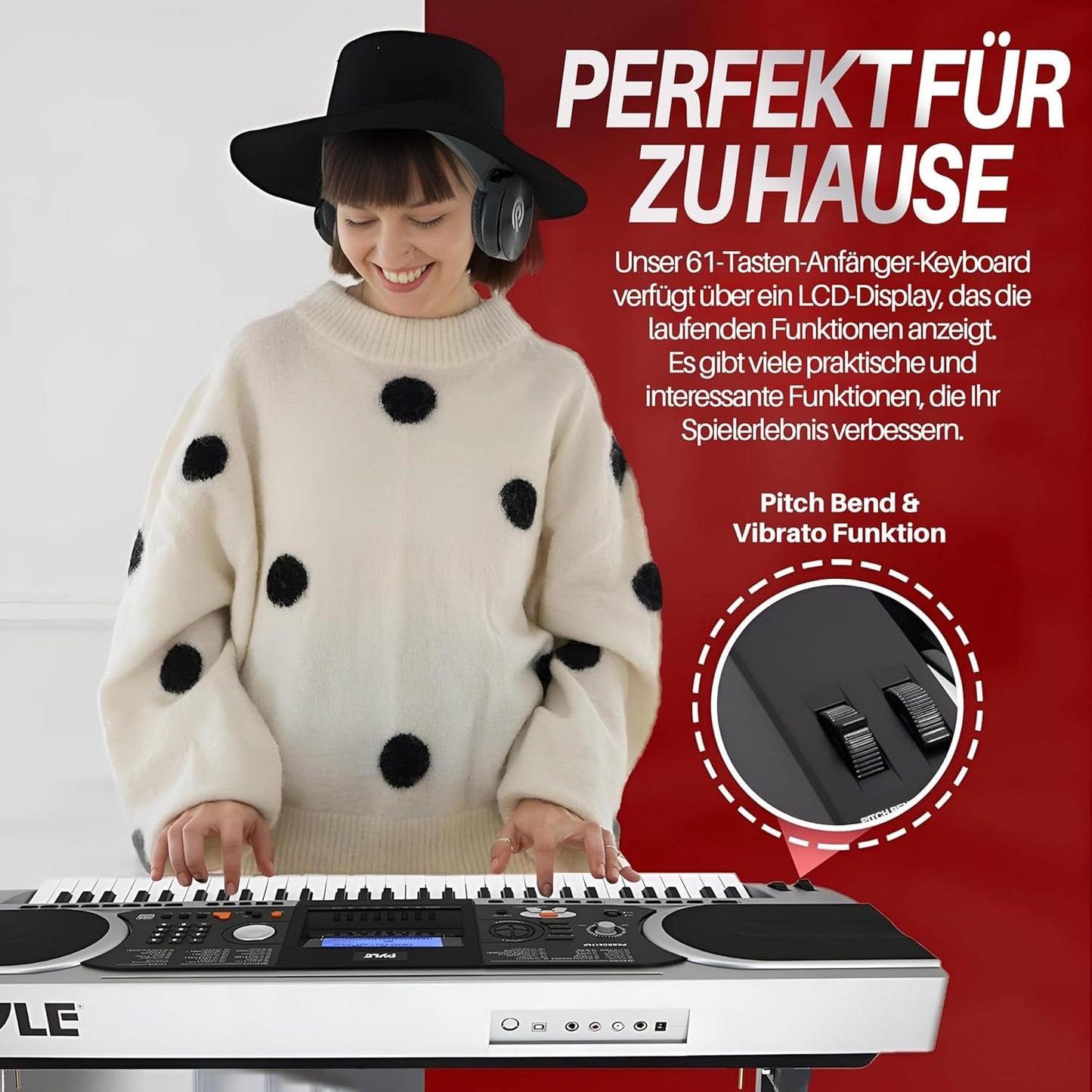 61-Key Portable Electronic Piano with Case and Stand