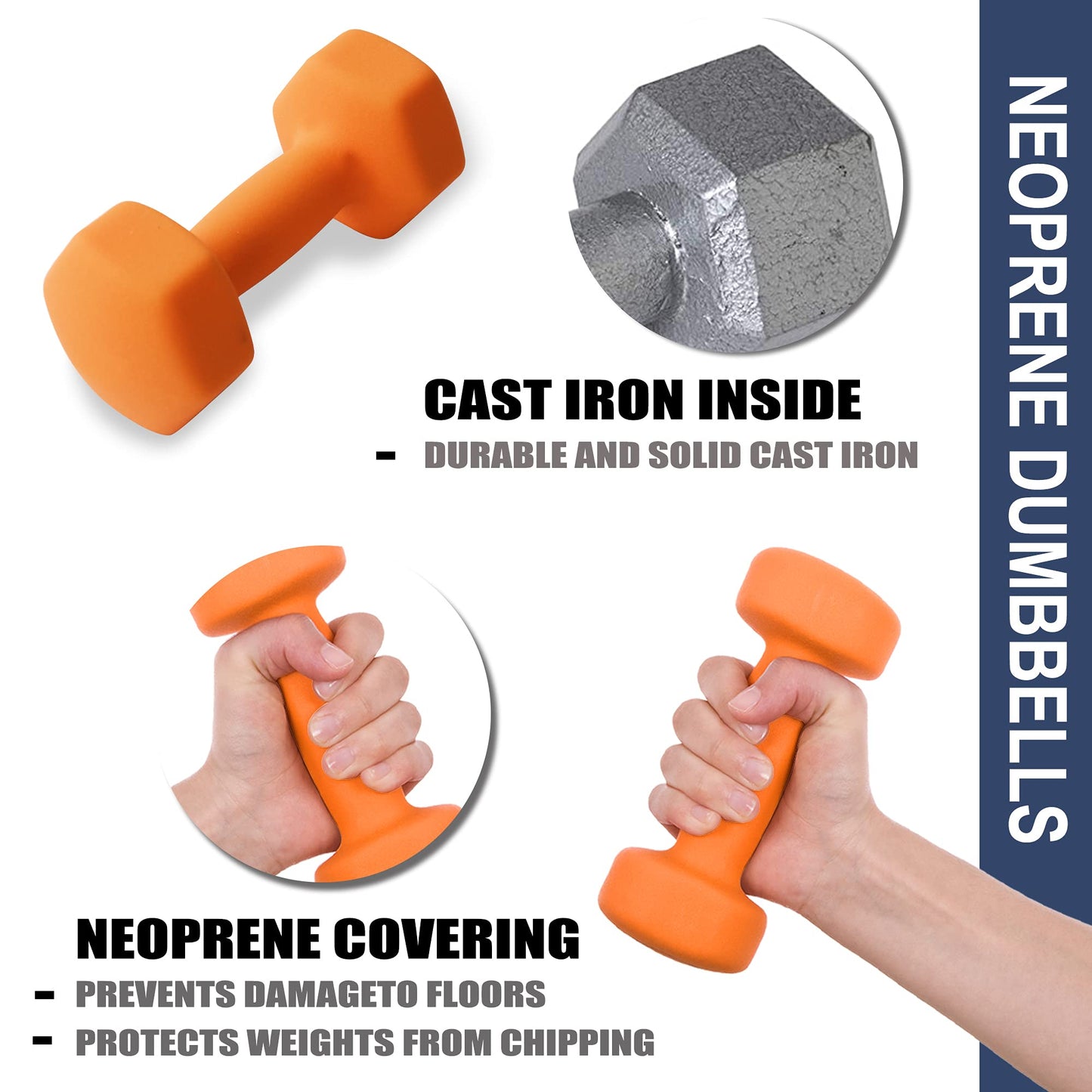 Neoprene Coated Dumbbells, 4 LB Pair