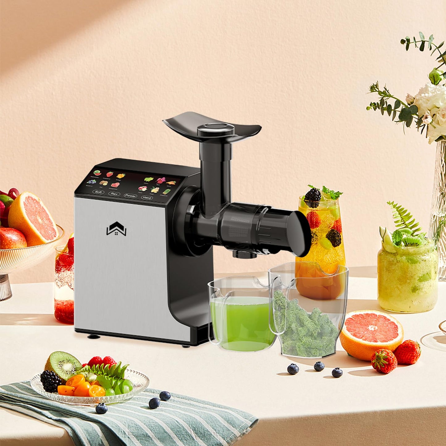 Whuto Cold Press Masticating Juicer with Touchscreen
