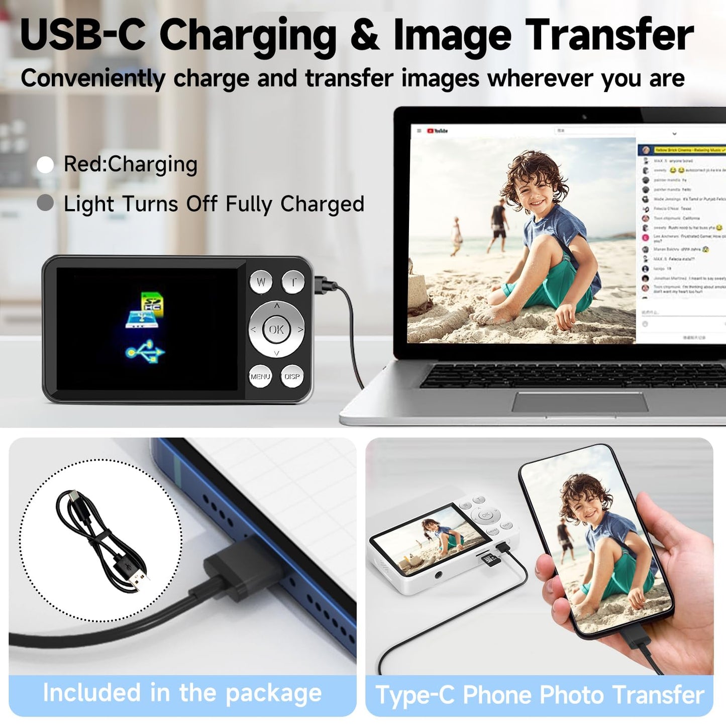 4K 64MP Autofocus Digital Camera for Beginners