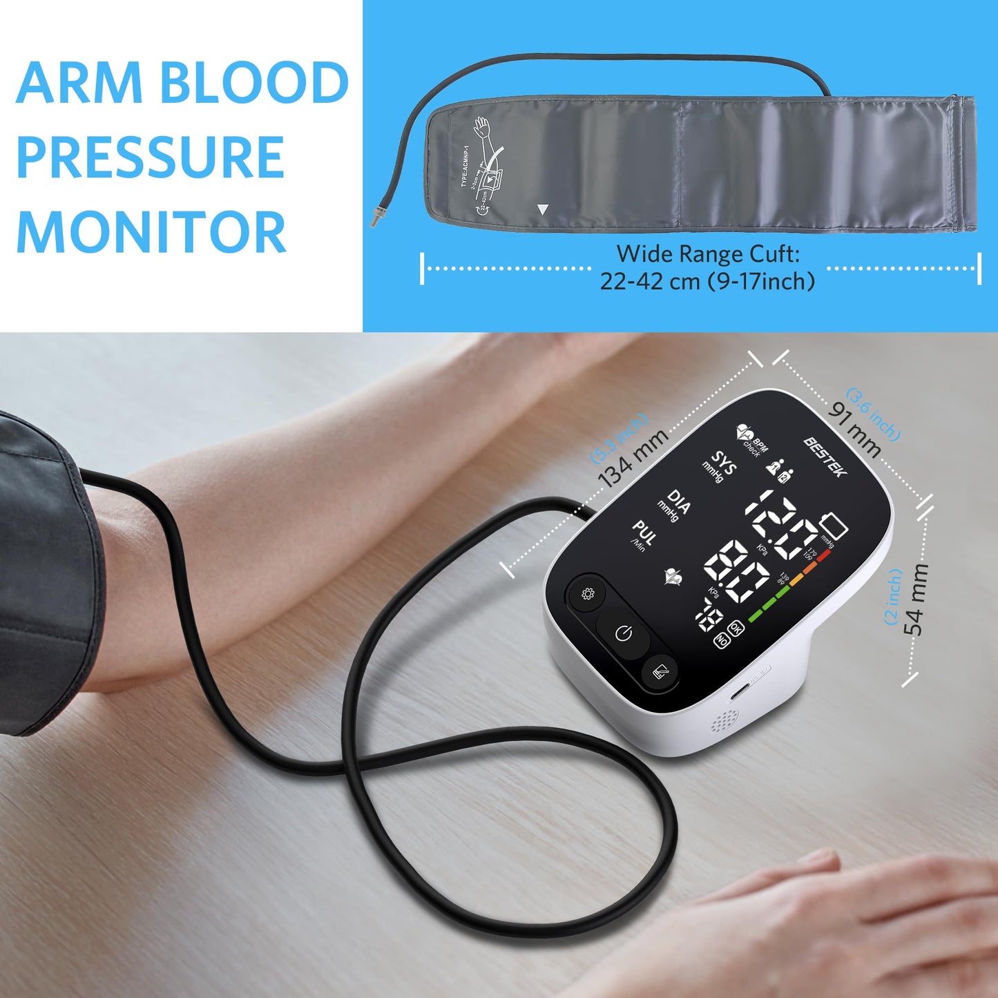 BESTEK Automatic Blood Pressure Monitor for Home Use