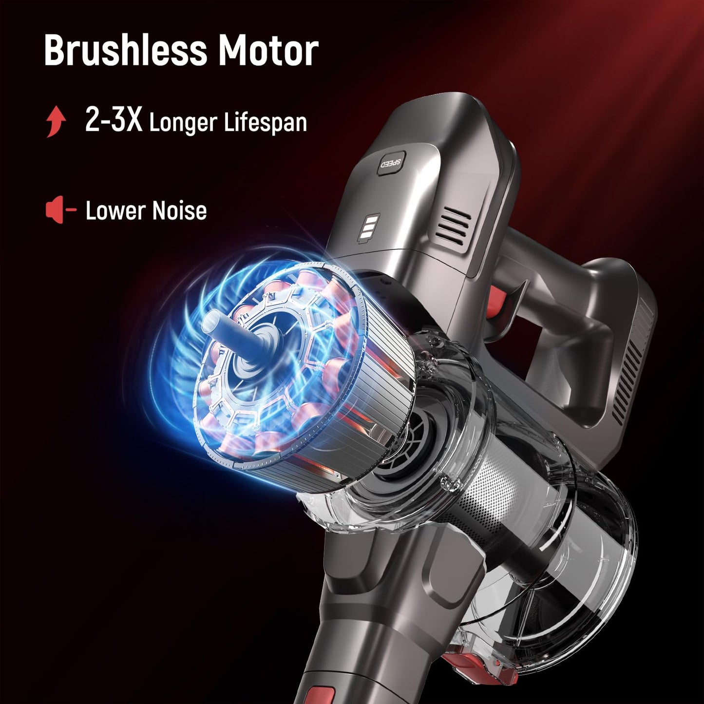 6 in 1 Cordless Vacuum Cleaner with LED Display