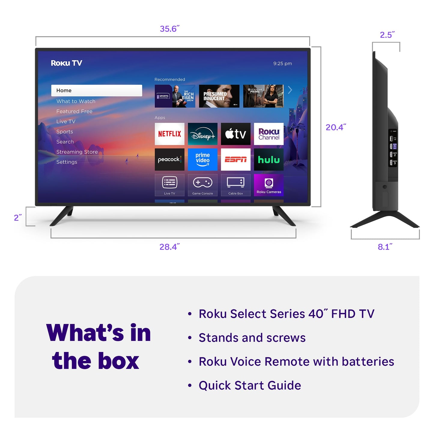 Roku 40-Inch 1080p Smart LED TV with Remote