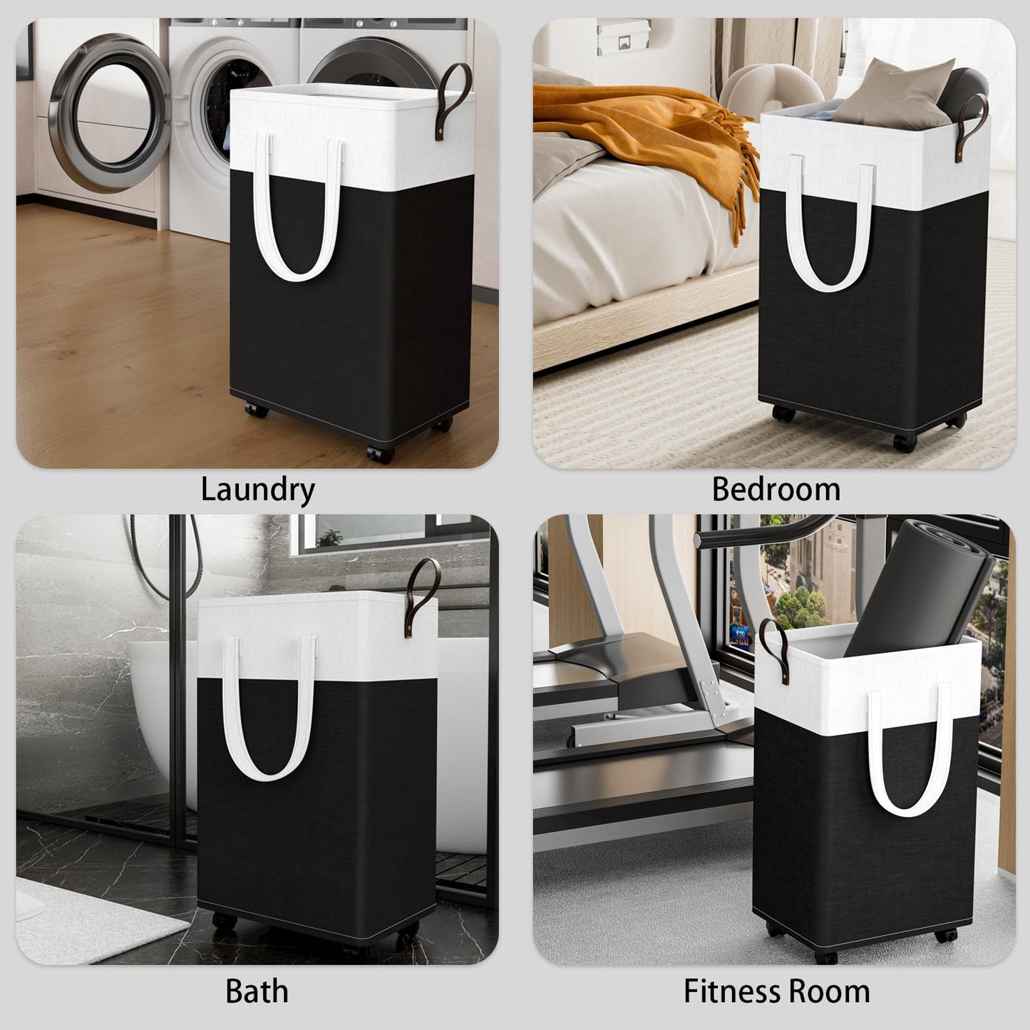 50L Rolling Laundry Basket with Wheels