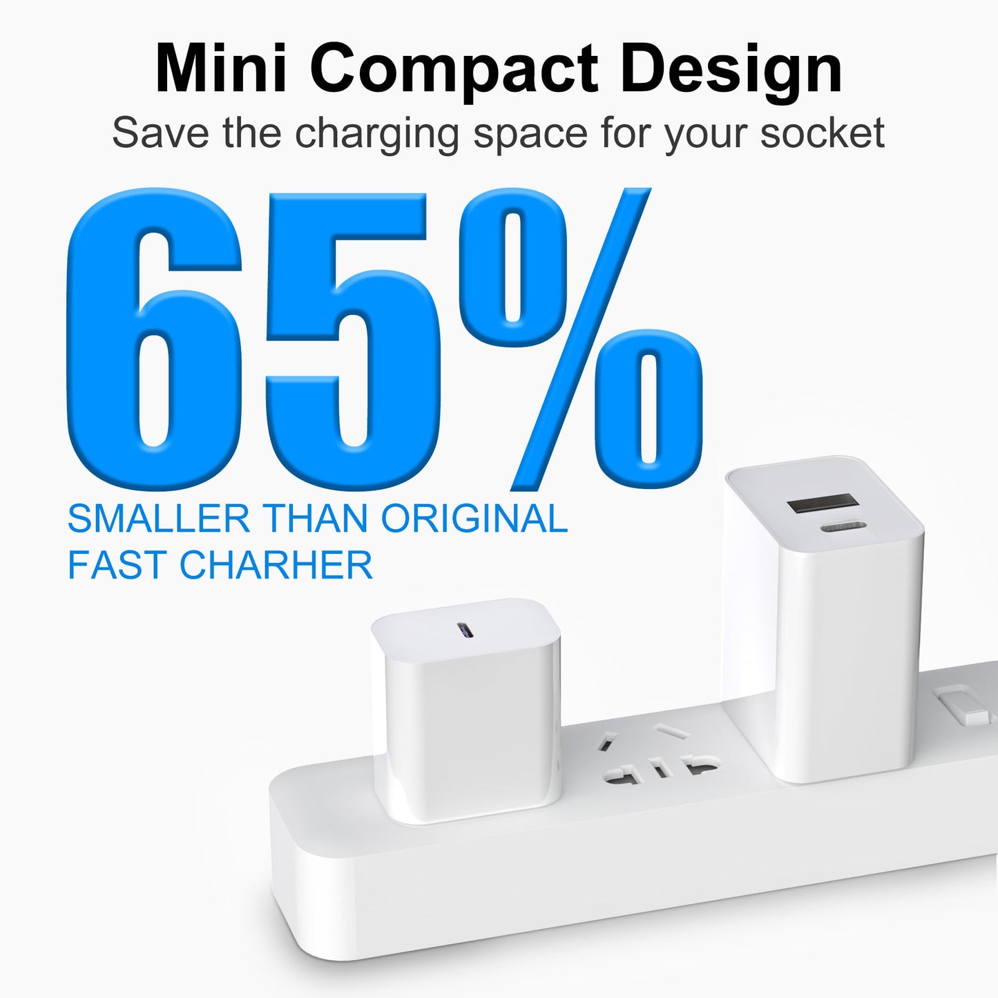 30W Fast USB-C Charger with Long Cable