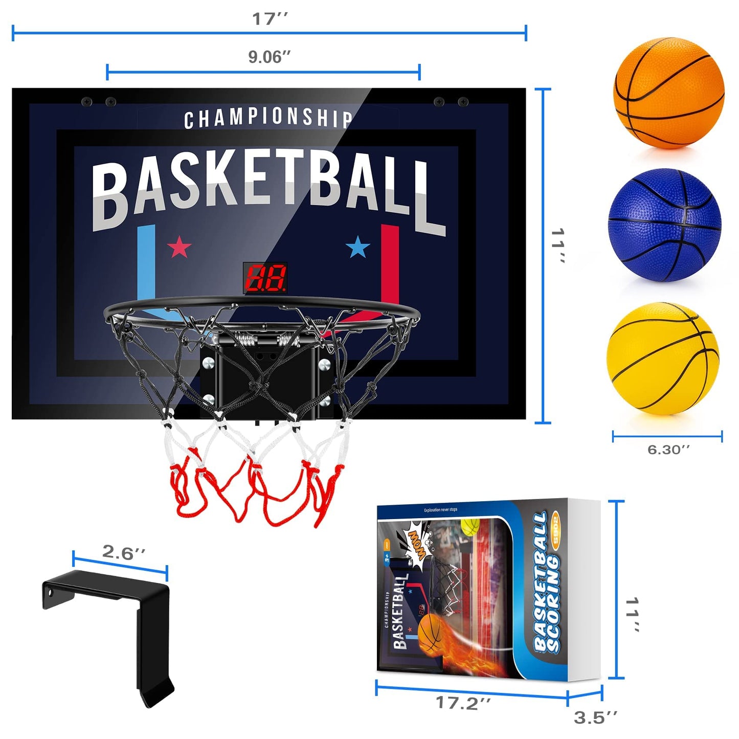 Indoor Basketball Hoop with Electronic Scoreboard