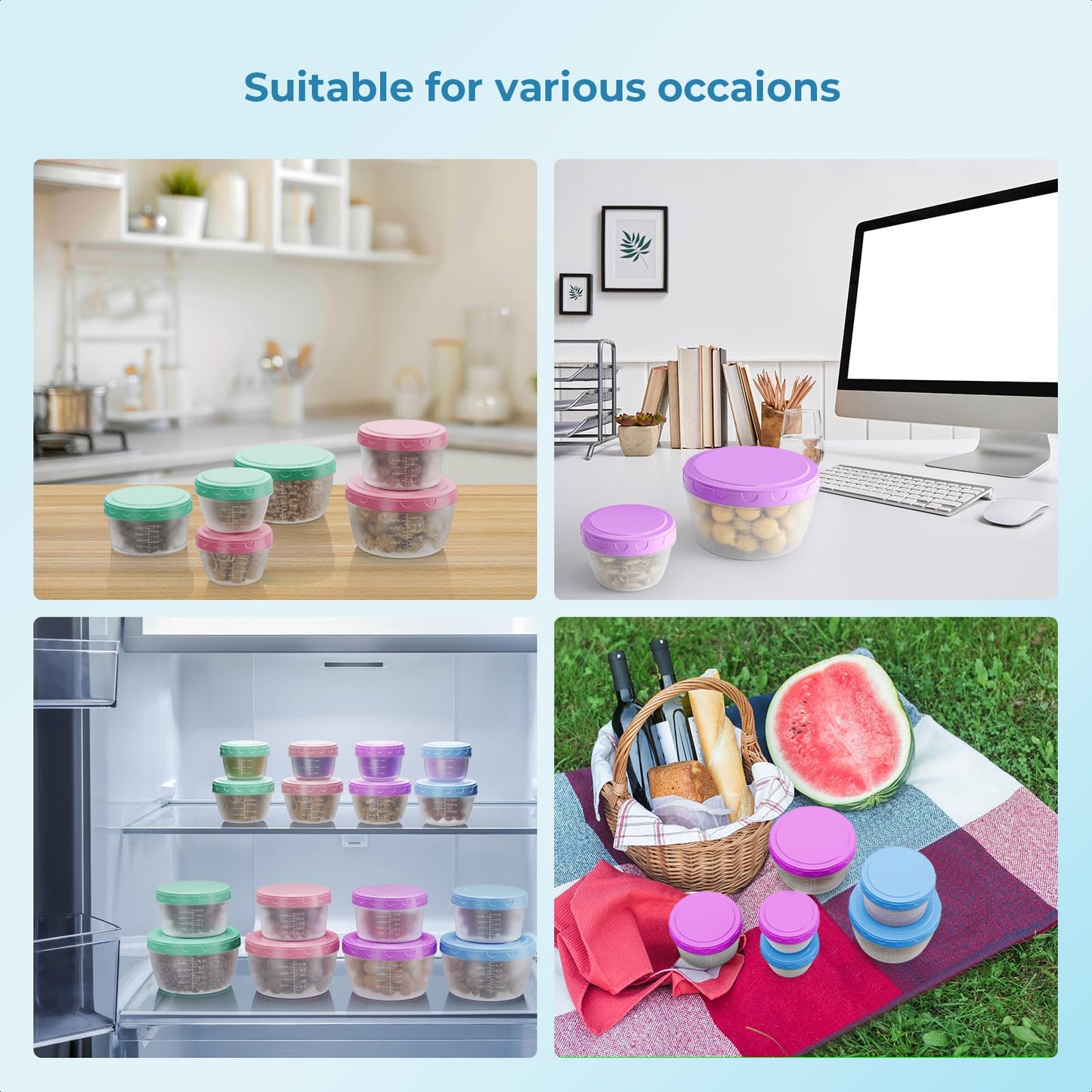 16-Pack Food Storage Containers with Lids