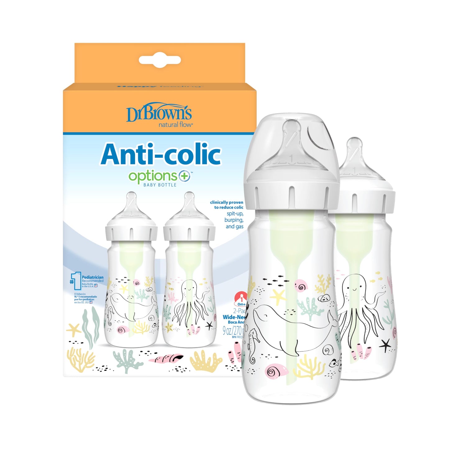 2-Pack Dr. Brown's Anti-Colic Baby Bottles