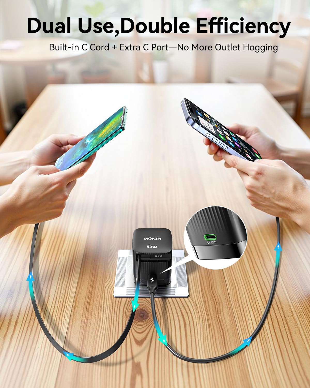 45W Dual Port USB C Fast Charger