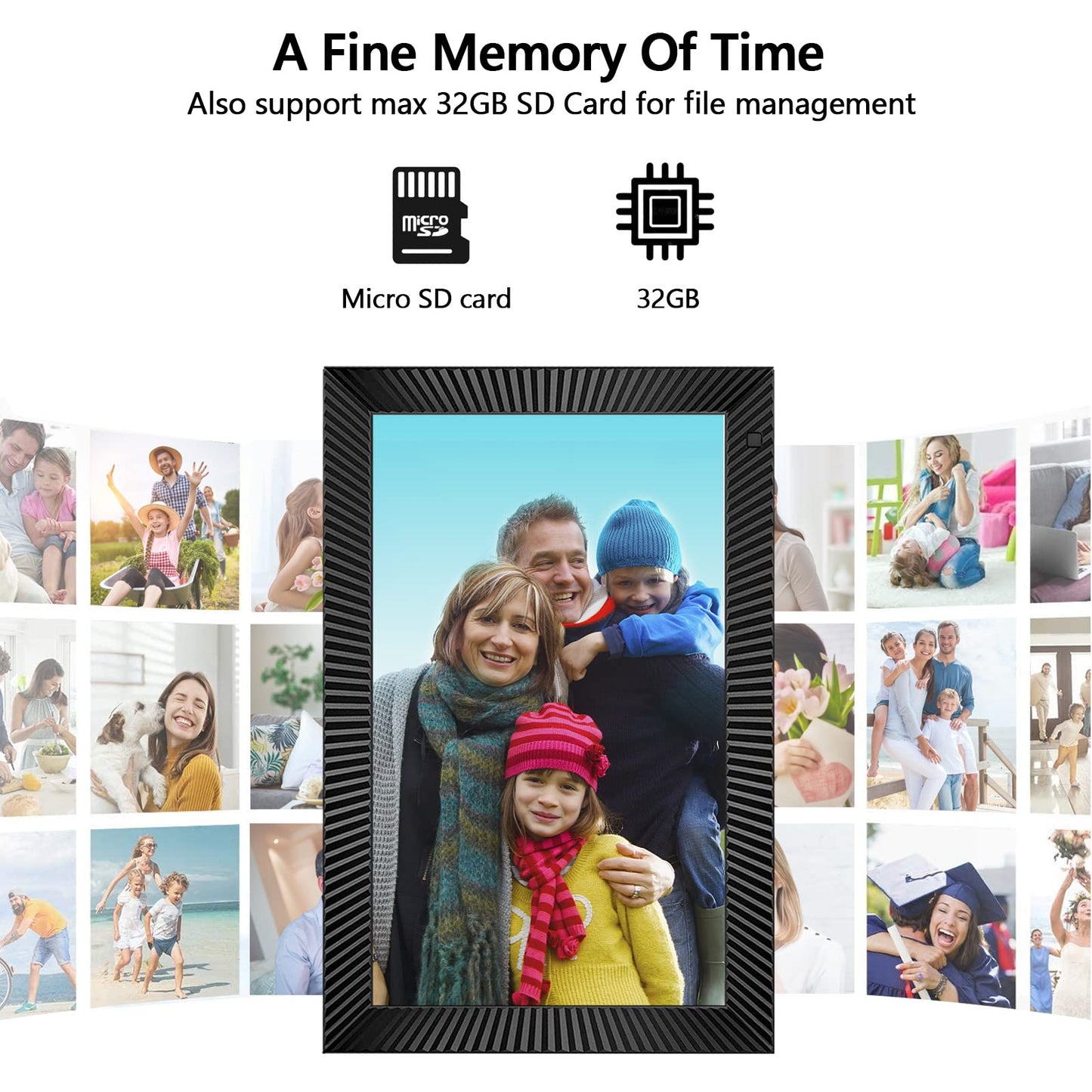 10.1" WiFi Digital Photo Frame with 32GB Storage