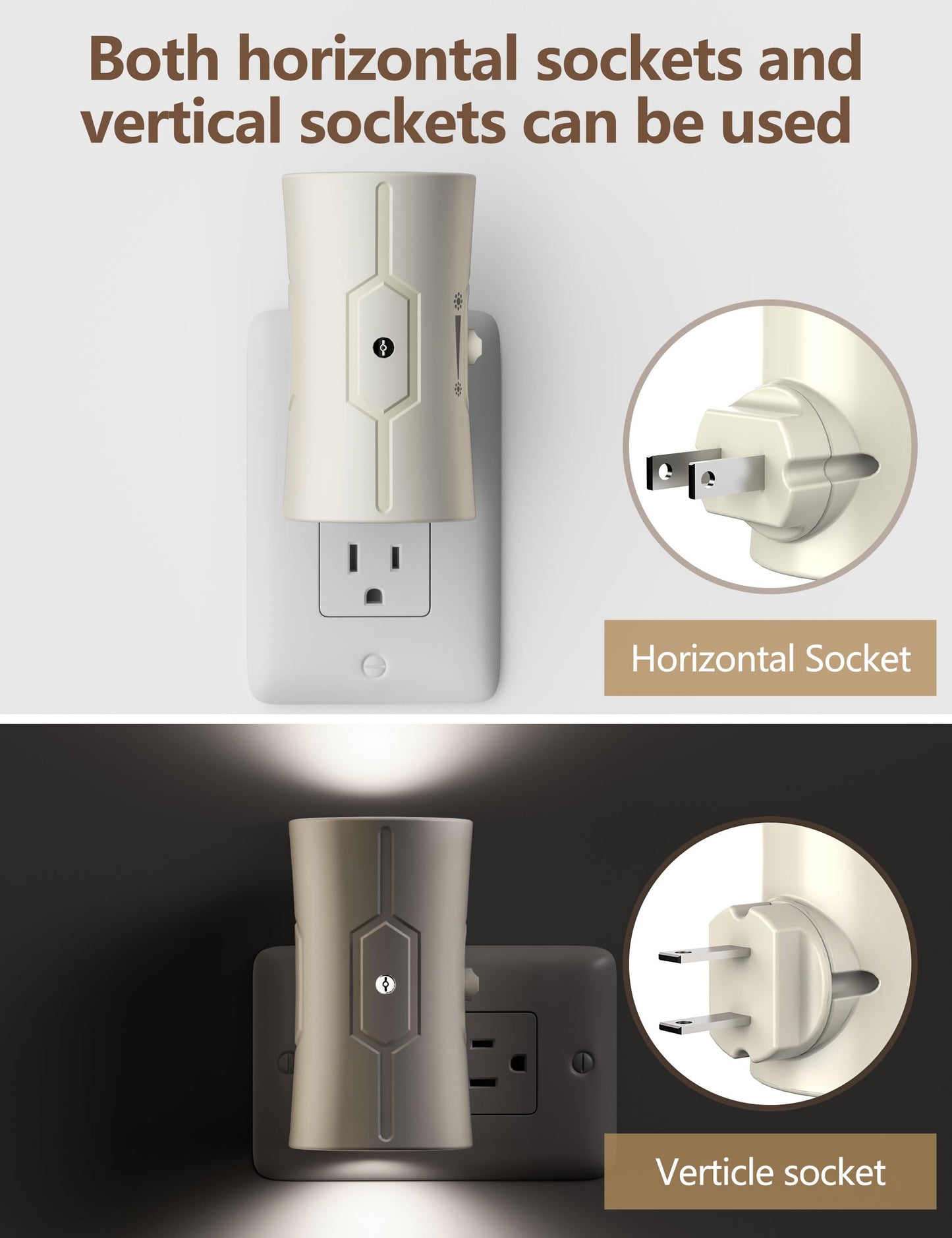 2 Pack LED Night Lights with Light Sensor