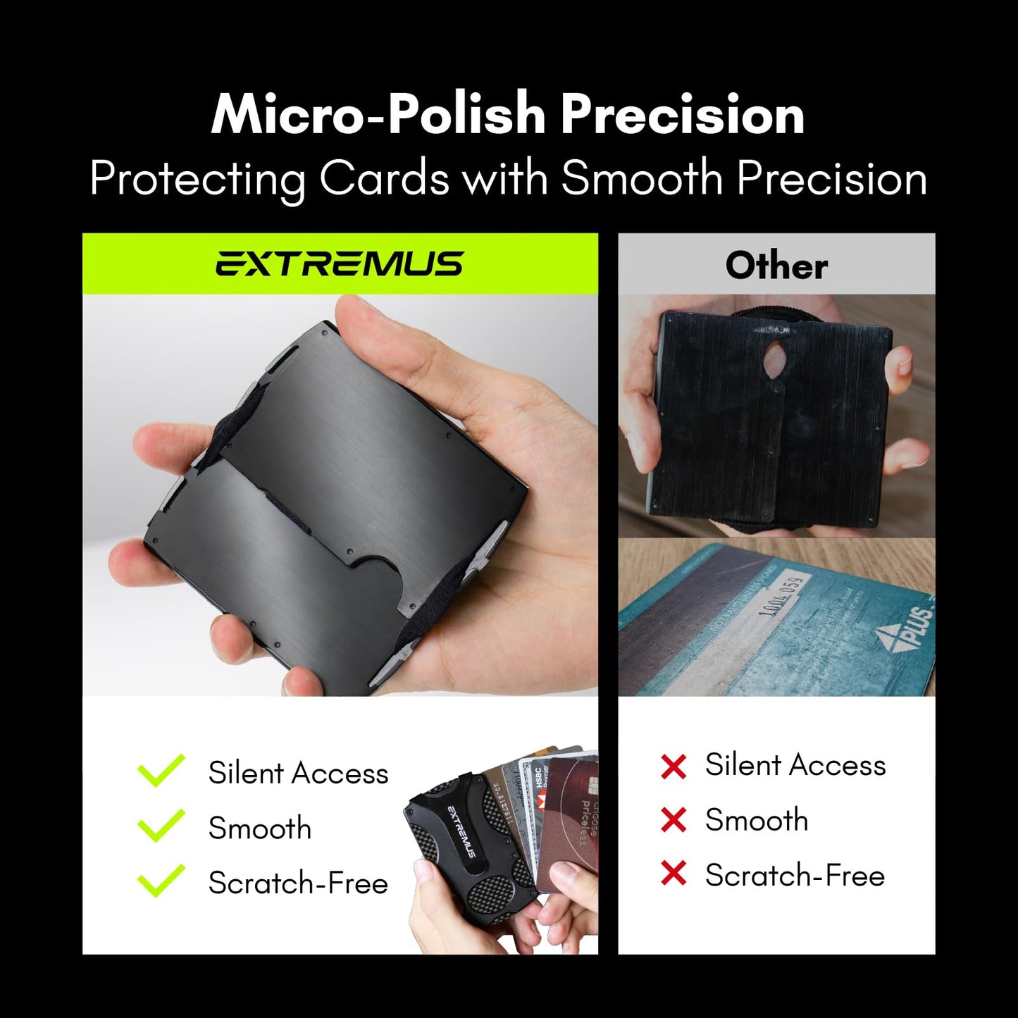Extremus Slim RFID Blocking Wallet with Money Clip