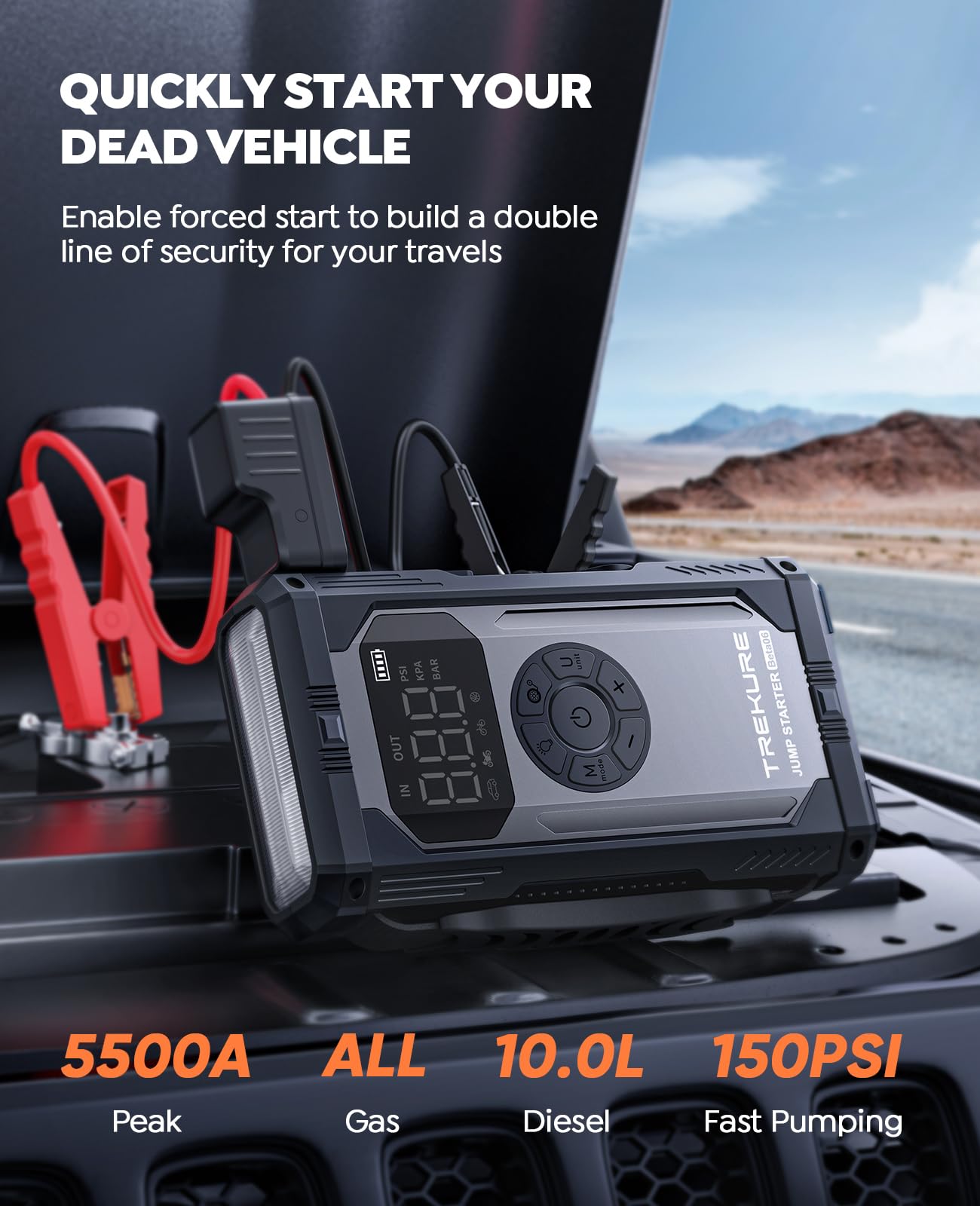TREKURE 8-in-1 Jump Starter and Air Compressor