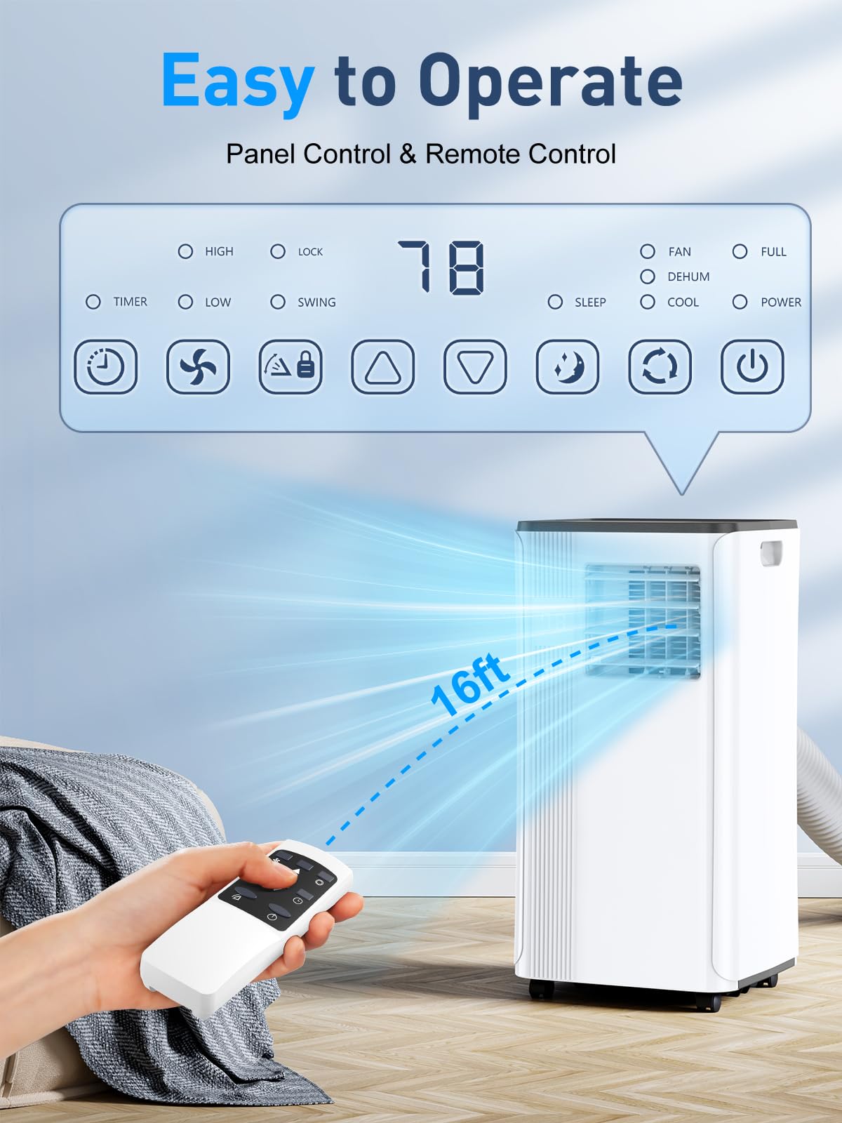 10000 BTU Portable Air Conditioner for 450 Sq Ft
