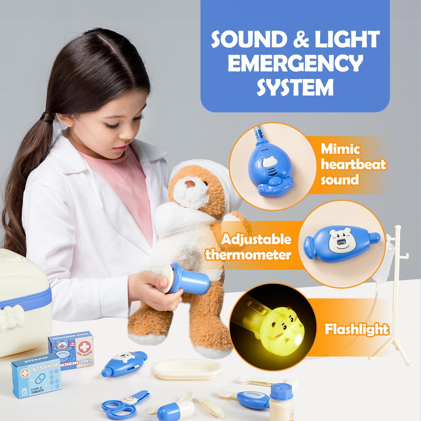Doctor Kit Play Set for Kids Age 3-6