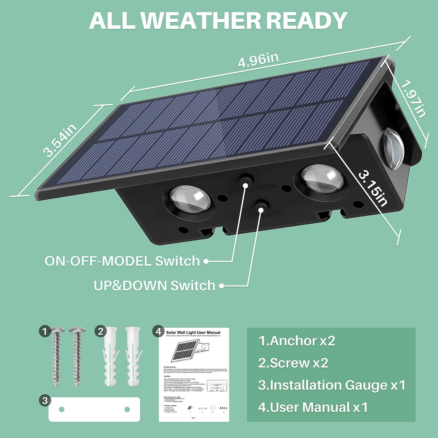 4 Pack Solar Fence Lights for Outdoor Use