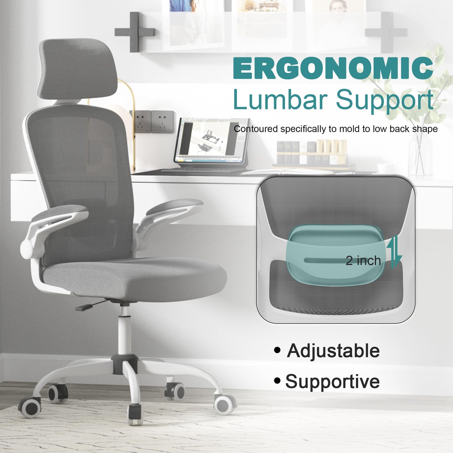 Mimoglad Ergonomic Office Chair with Lumbar Support