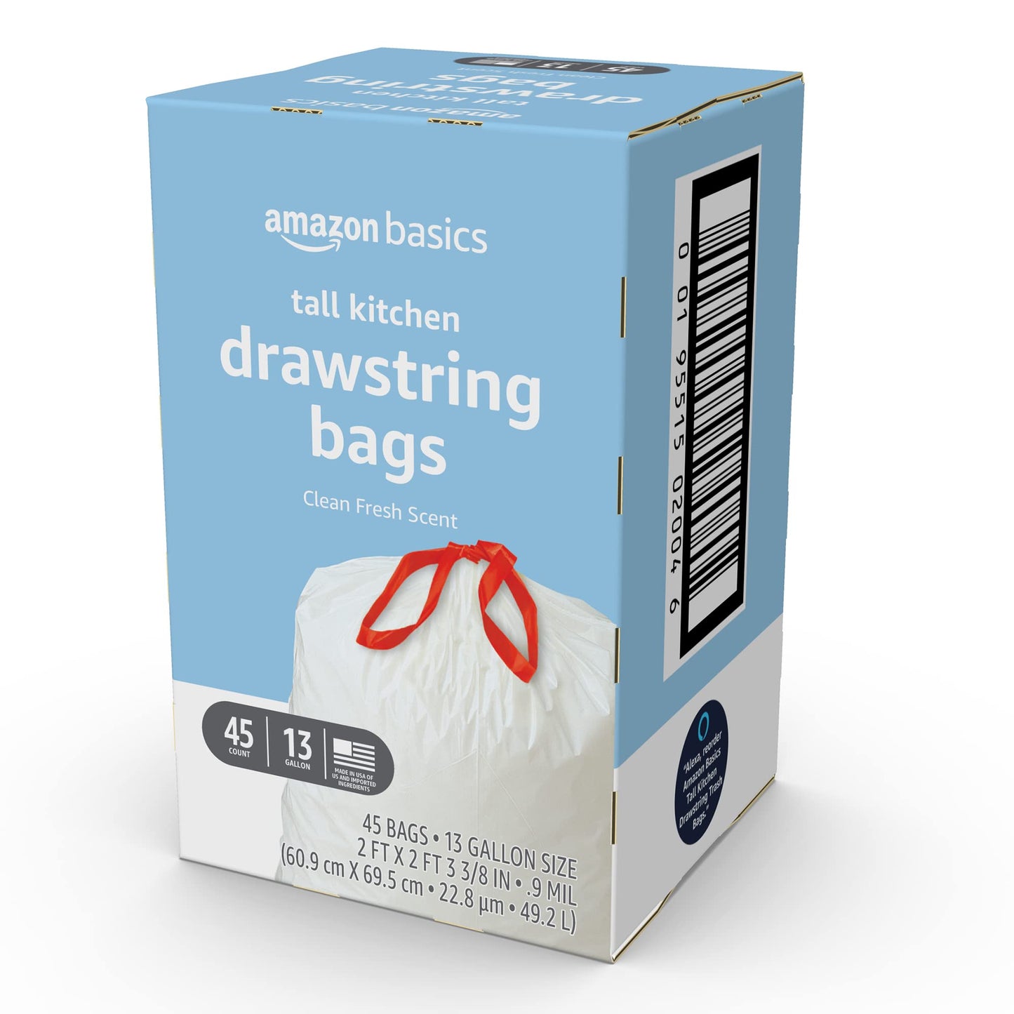 45 Count Amazon Basics Kitchen Trash Bags