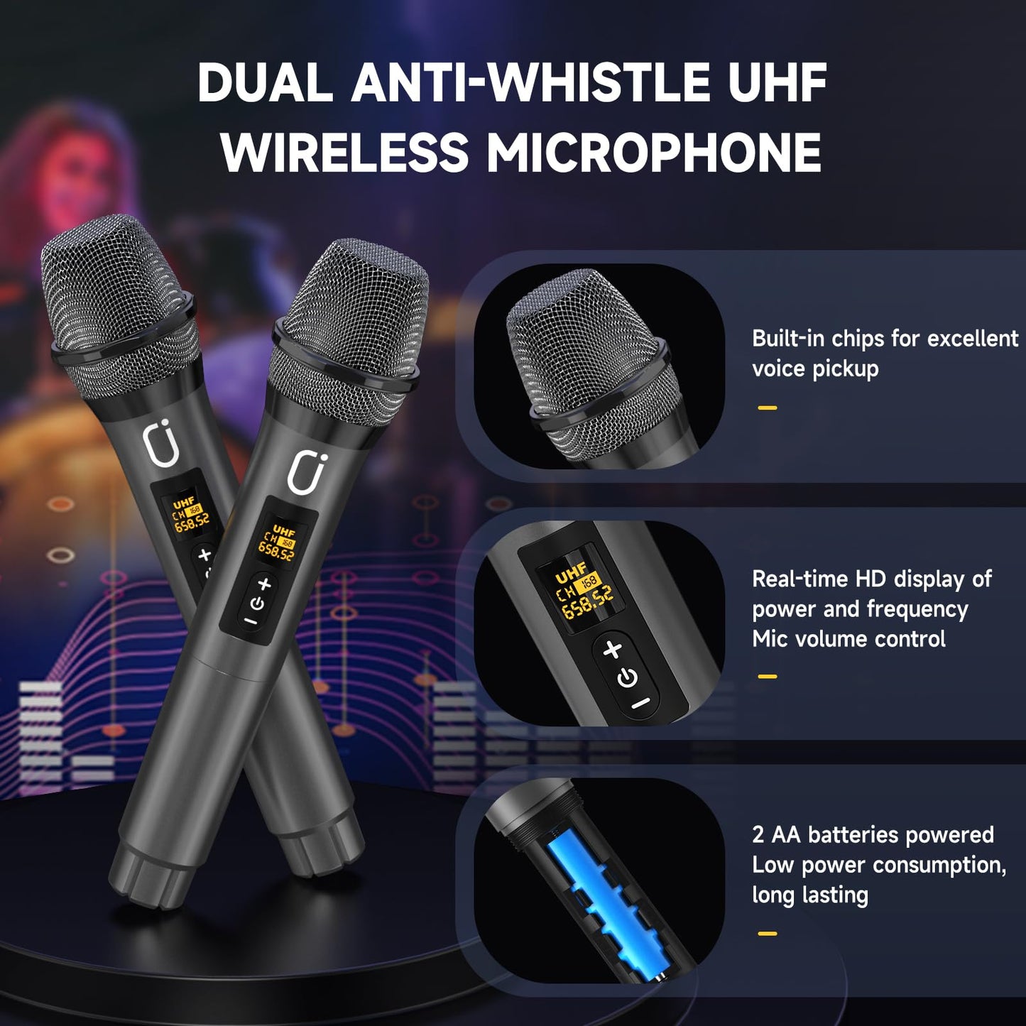 Karaoke Machine with 2 Microphones by HWWR