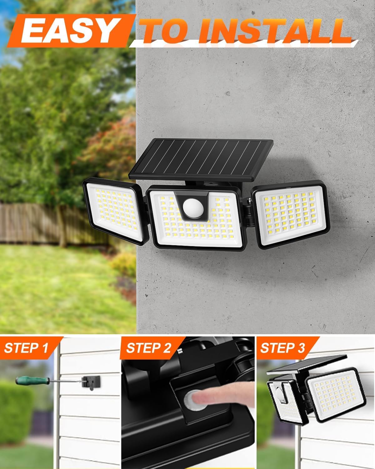 INCX Solar Motion Sensor Security Lights 2 Pack