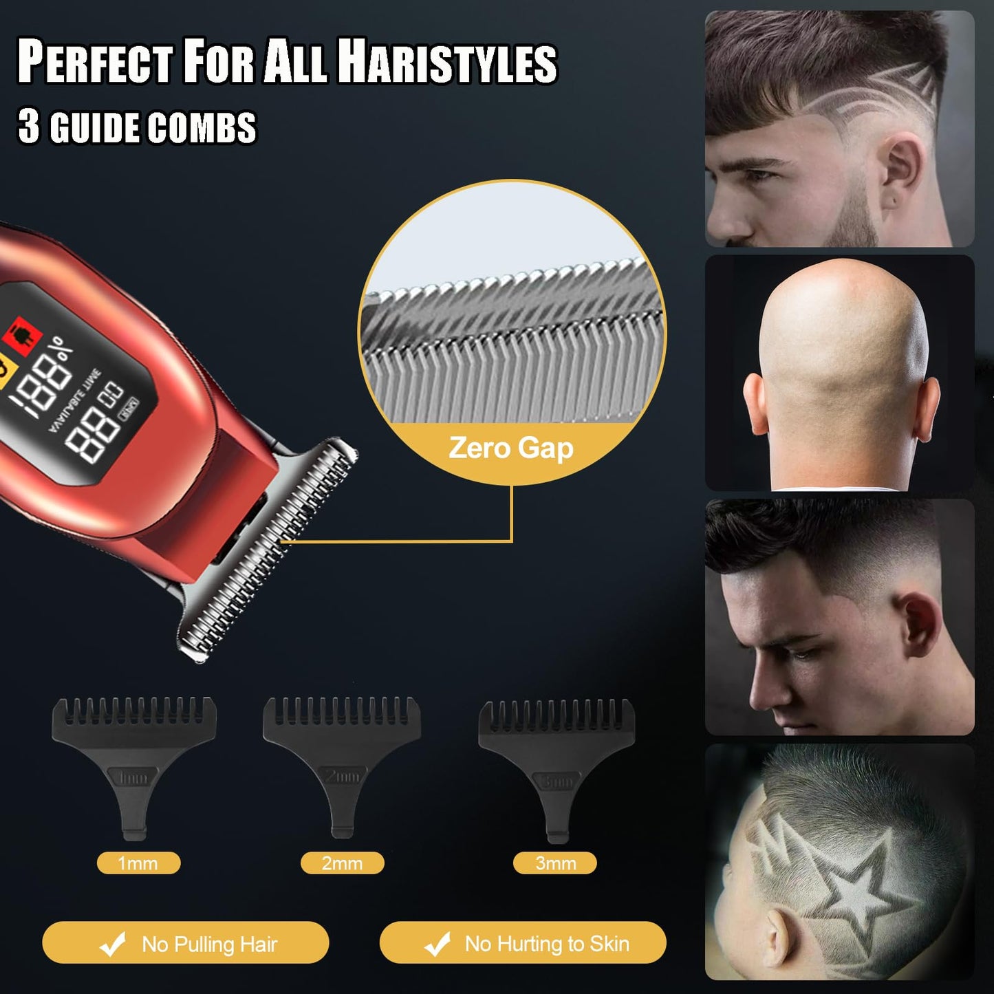GASLIKE Cordless Hair and Beard Trimmer Kit