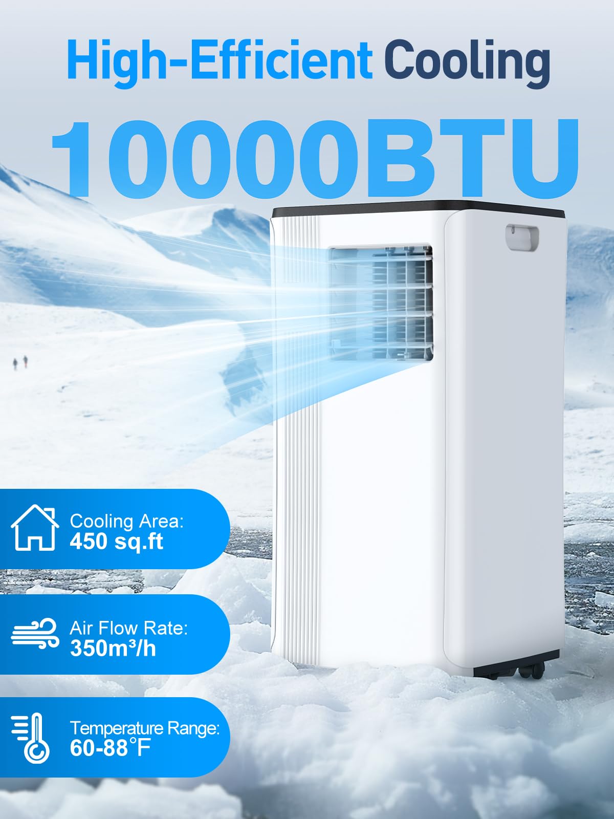 10000 BTU Portable Air Conditioner for 450 Sq Ft