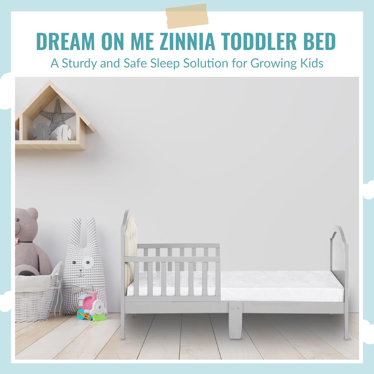 Dream On Me Zinnia Toddler Bed in Grey