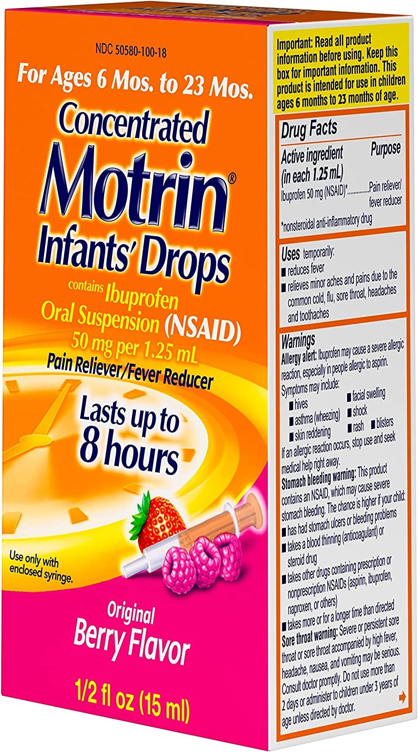 Motrin Infant Ibuprofen Drops, Berry Flavor, 2-Pack