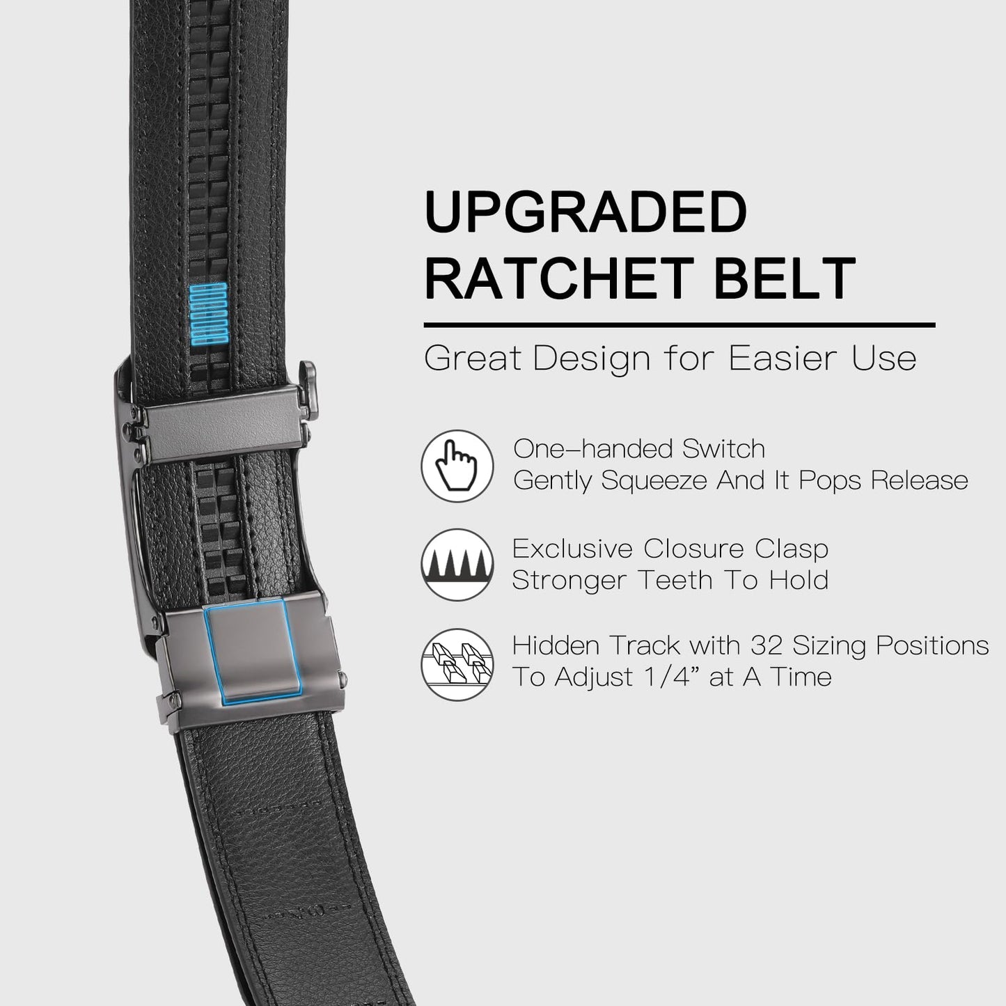FALAN MULE Leather Ratchet Belt for Men
