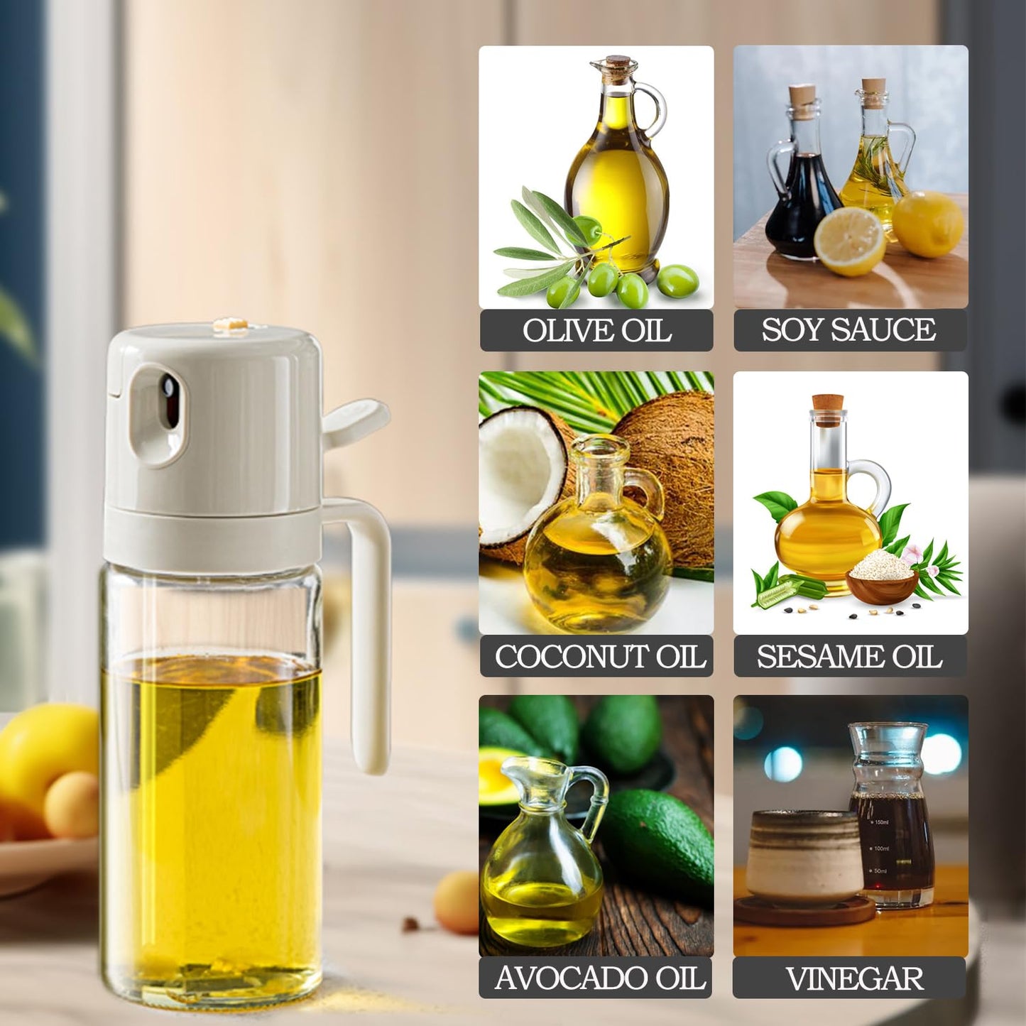 2-in-1 Oil Dispenser and Sprayer Bottle