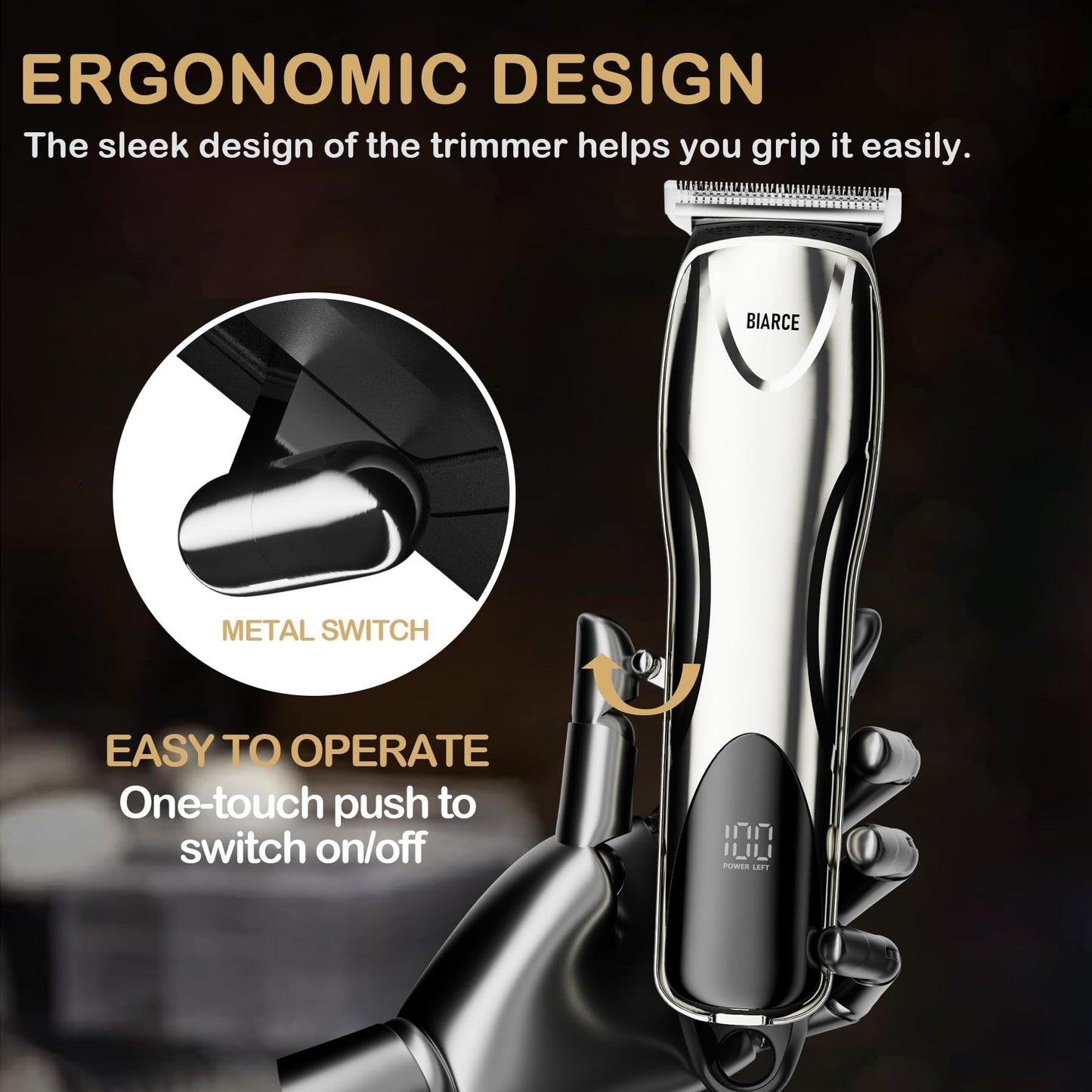 BIARCE Beard Trimmer with 5 Limit Combs