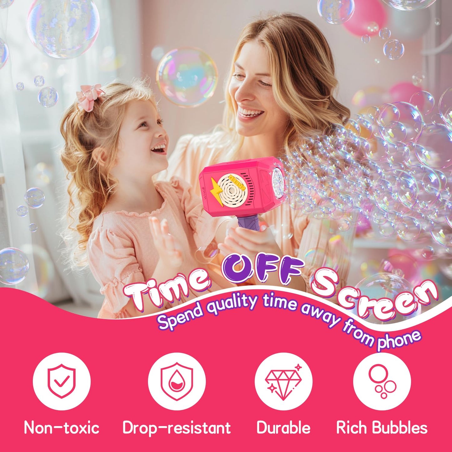 Bubble Gun Bubble Maker with Music for Kids