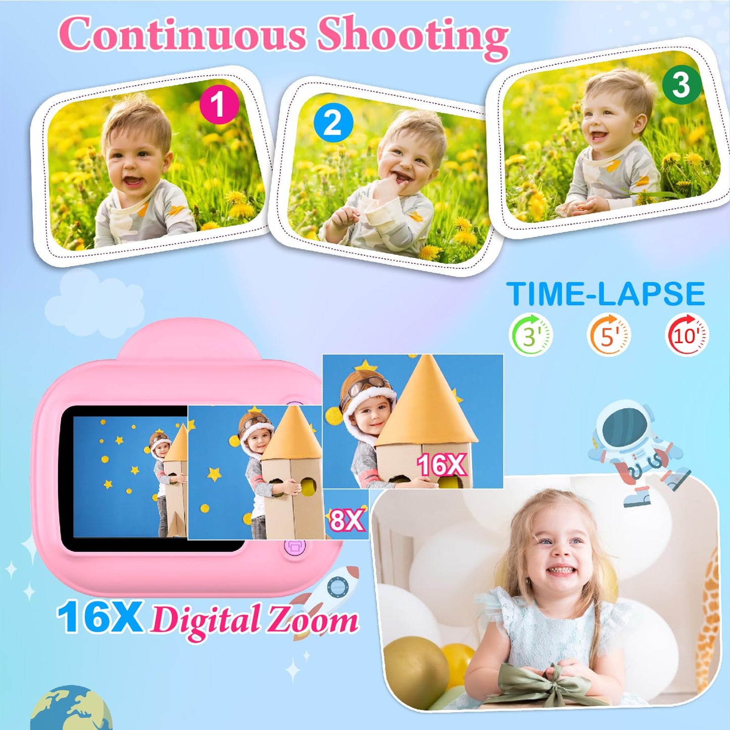 Kids Instant Print Camera for Ages 3-10