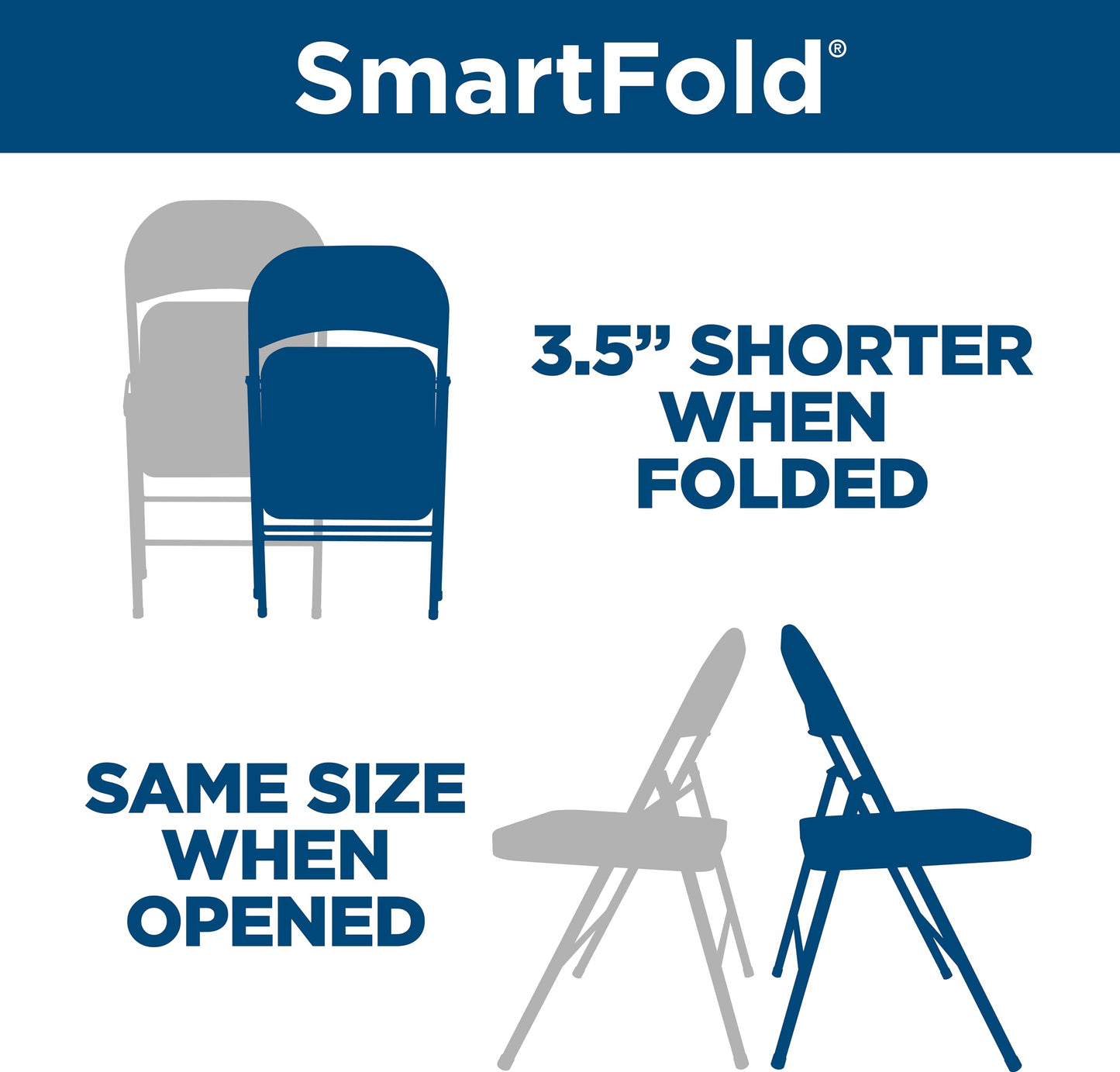 COSCO SmartFold® Fabric Folding Chair, 4-Pack, Black