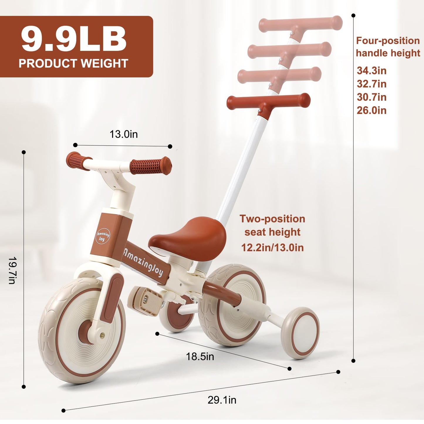 6 in 1 Toddler Tricycle with Adjustable Seat