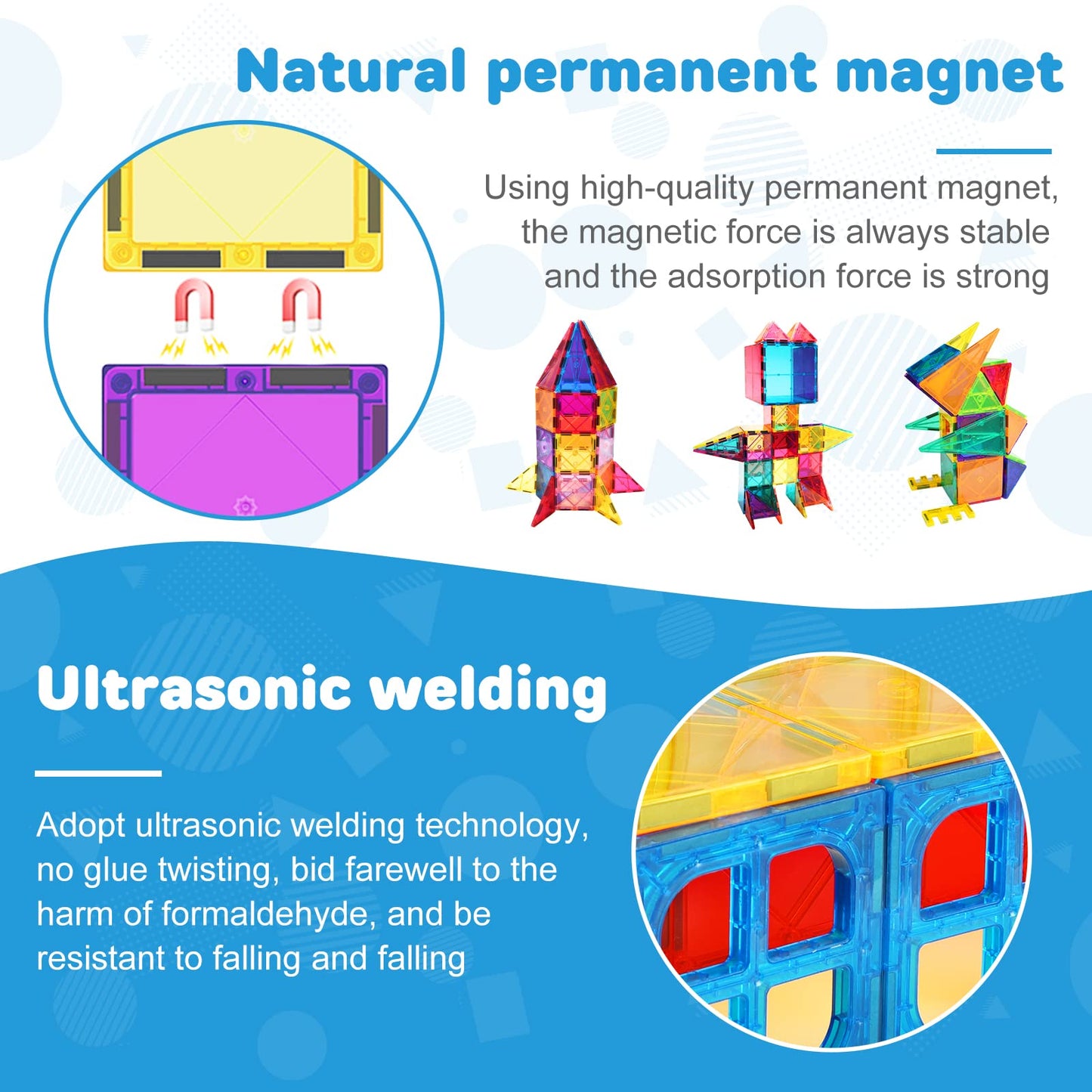 LATI Magnetic Building Tiles for Kids 3-8