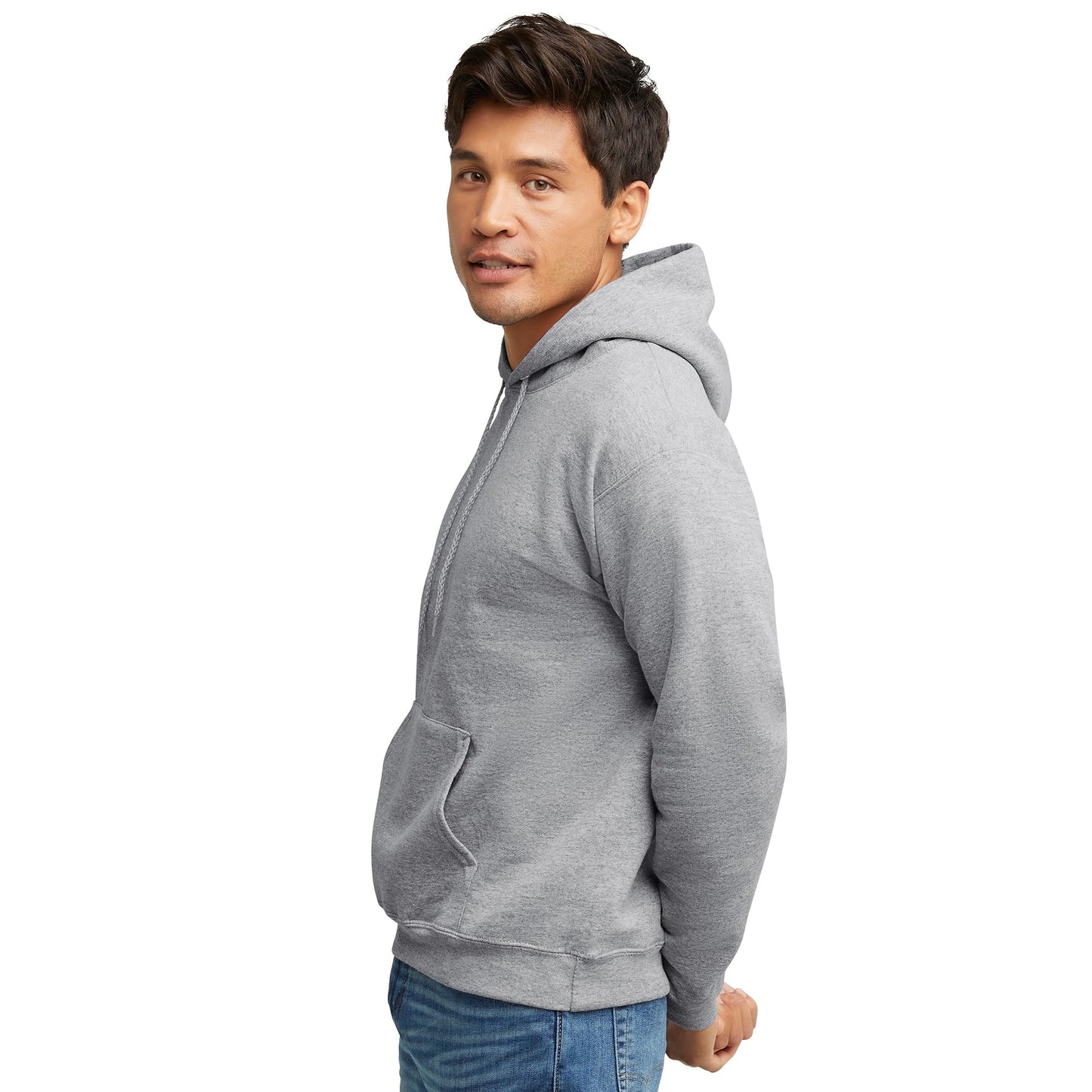 Hanes EcoSmart Men's Hooded Sweatshirt, Light Steel