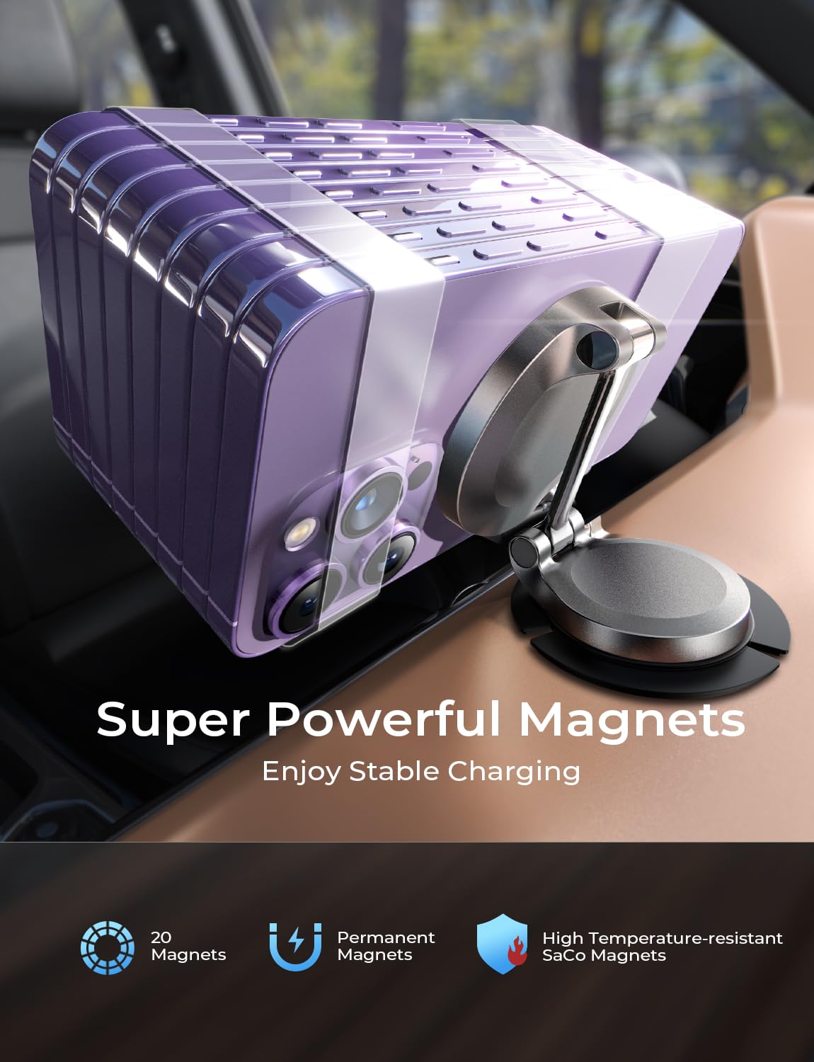 15W Magnetic Wireless Car Charger by LISEN