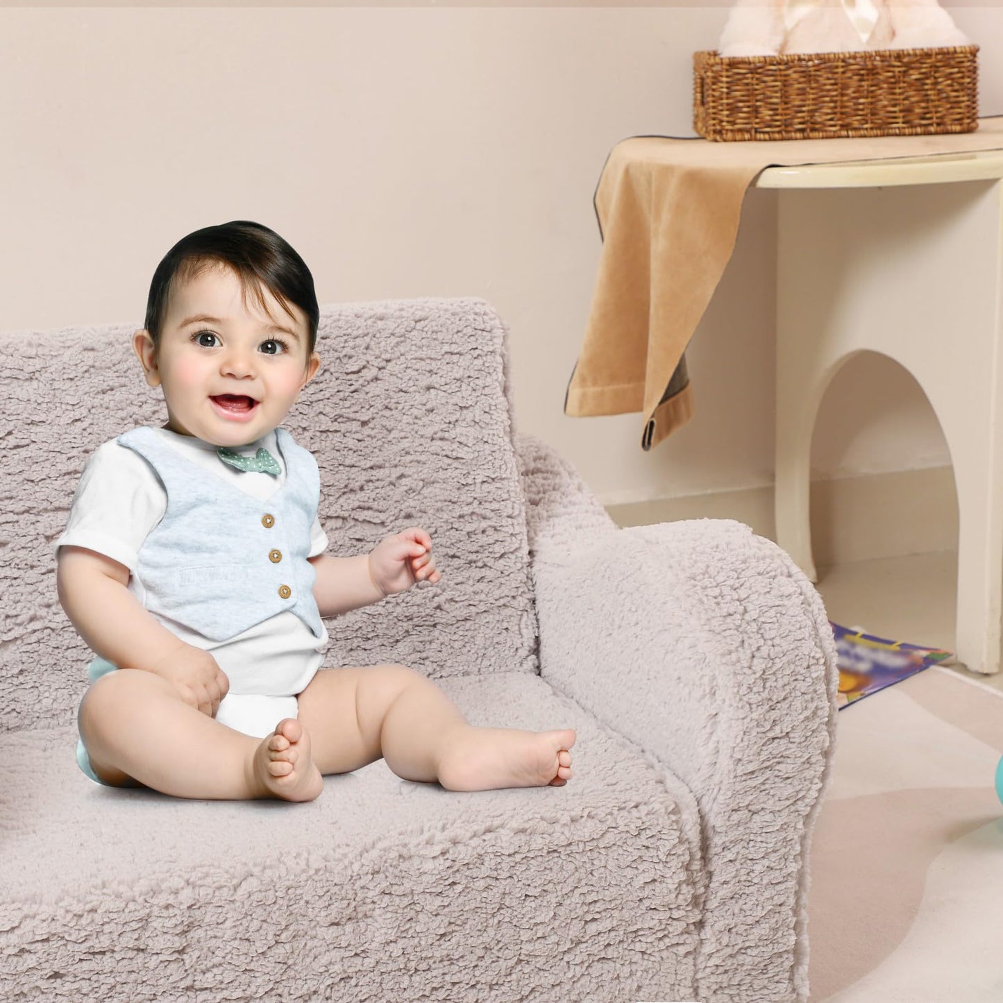 2-in-1 Toddler Couch Sofa Lounger for Kids