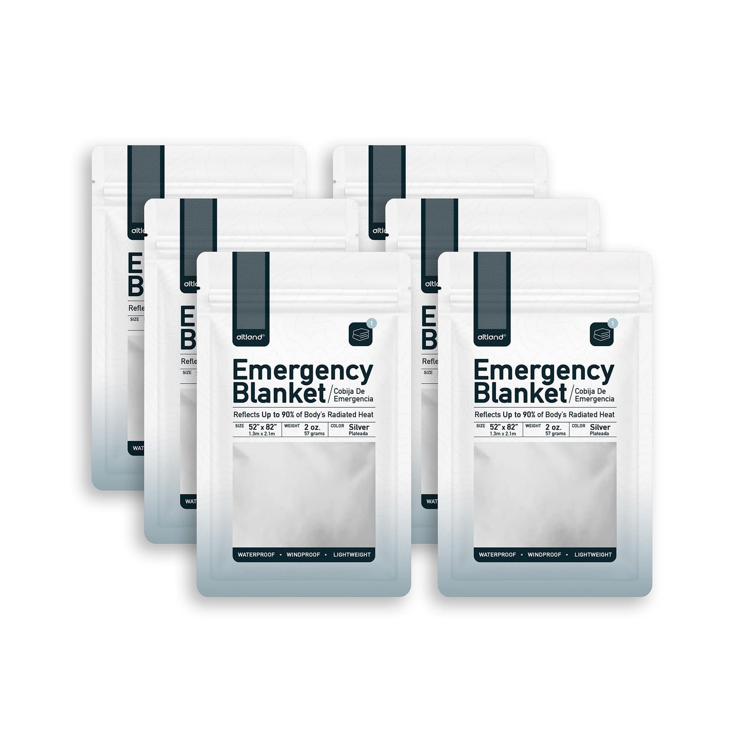 6 Pack Emergency Survival Blankets for Winter