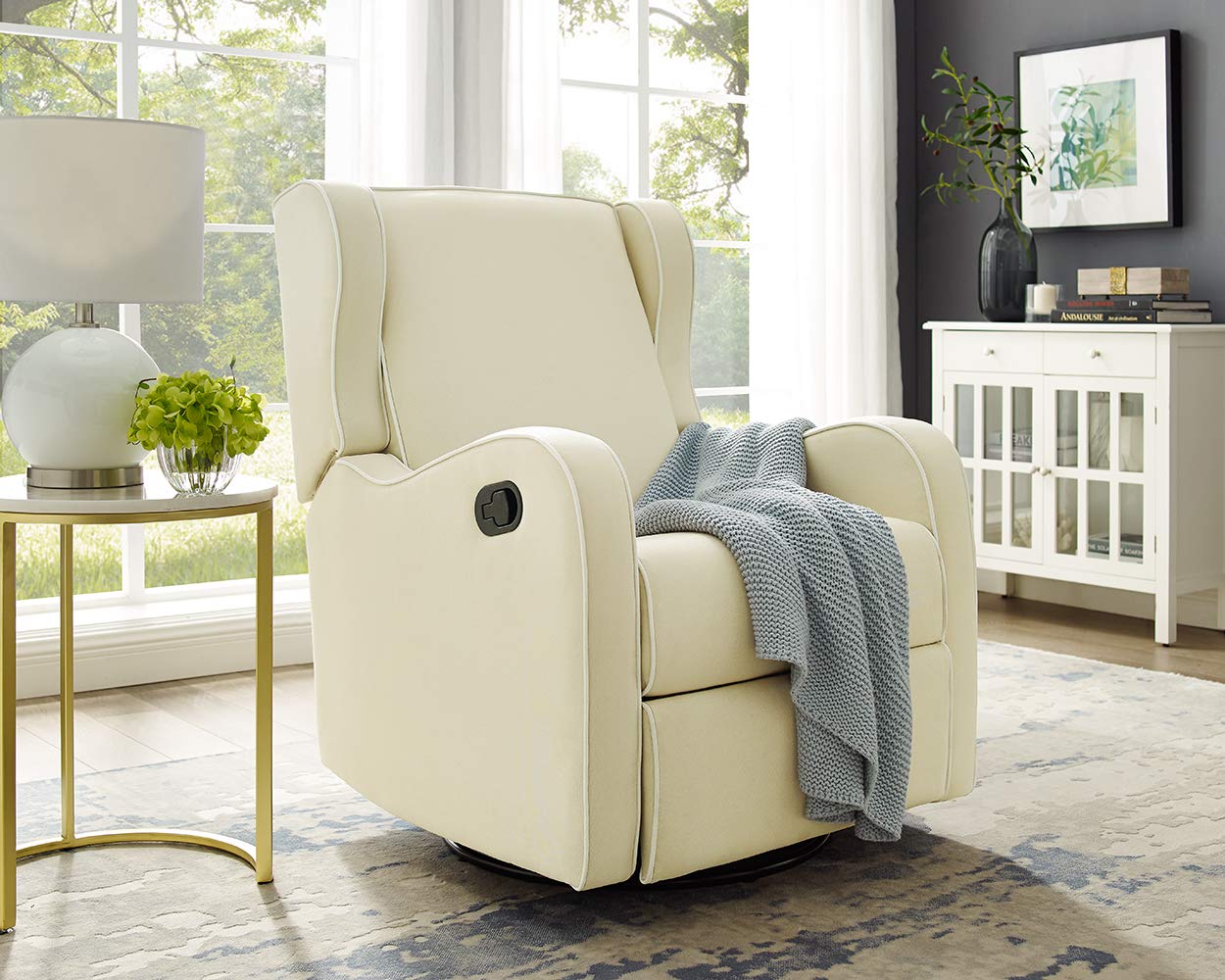 Upholstered Swivel Glider Recliner by Angel Line