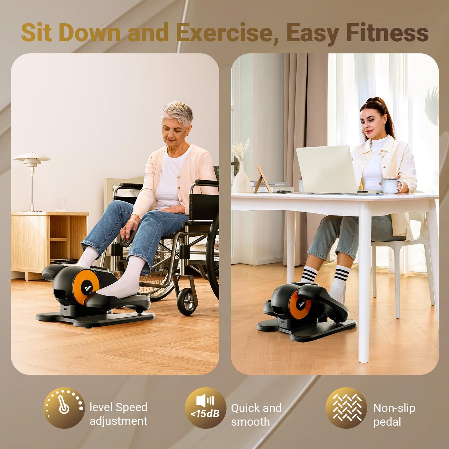 MERACH Under Desk Elliptical with Remote Control