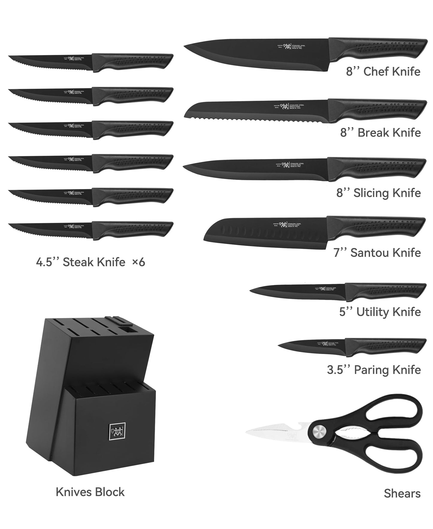 15-Piece Self-Sharpening Knife Set with Block